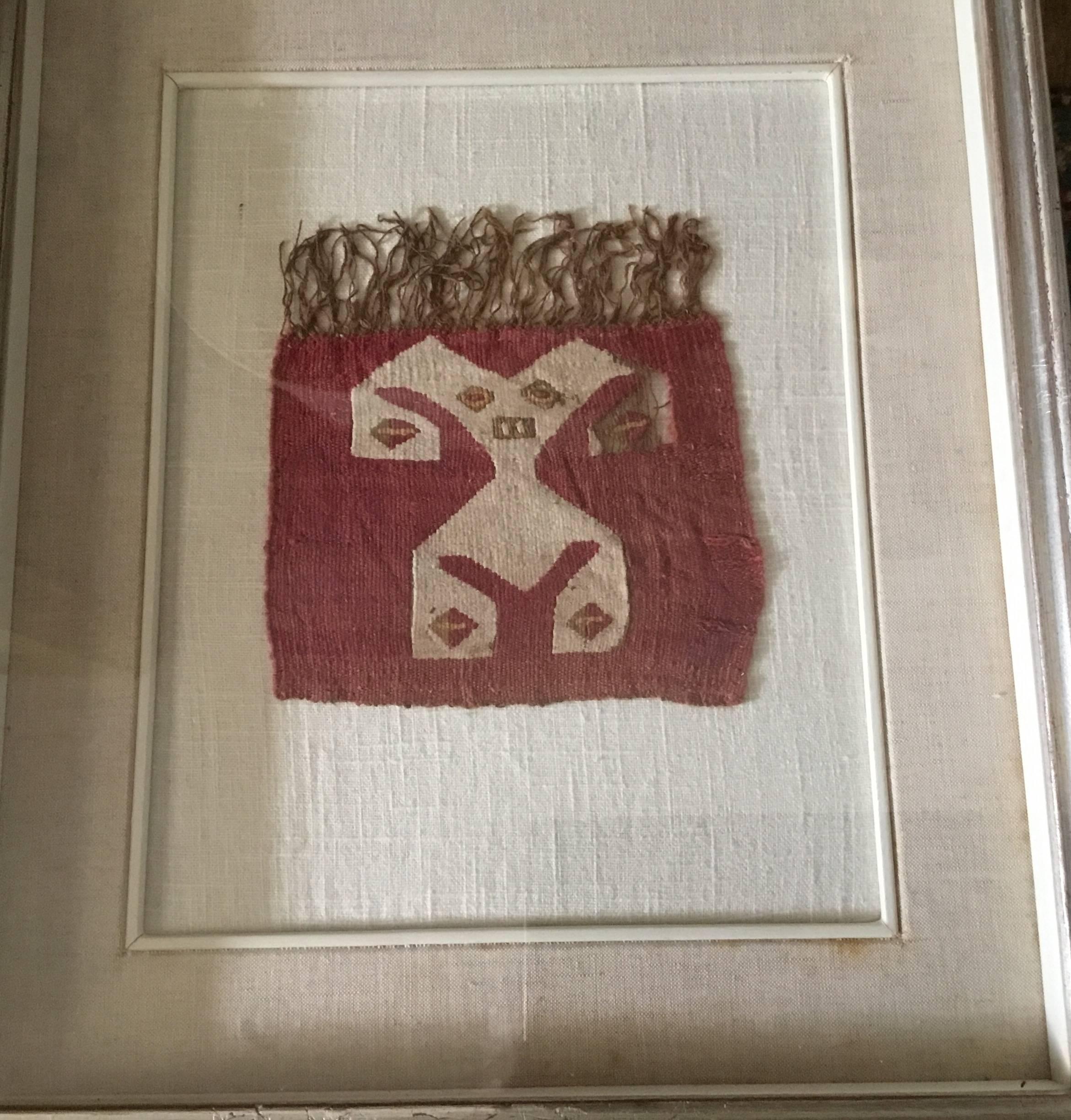 Pre Colombian Antique Peruvian Textile Fragment 1