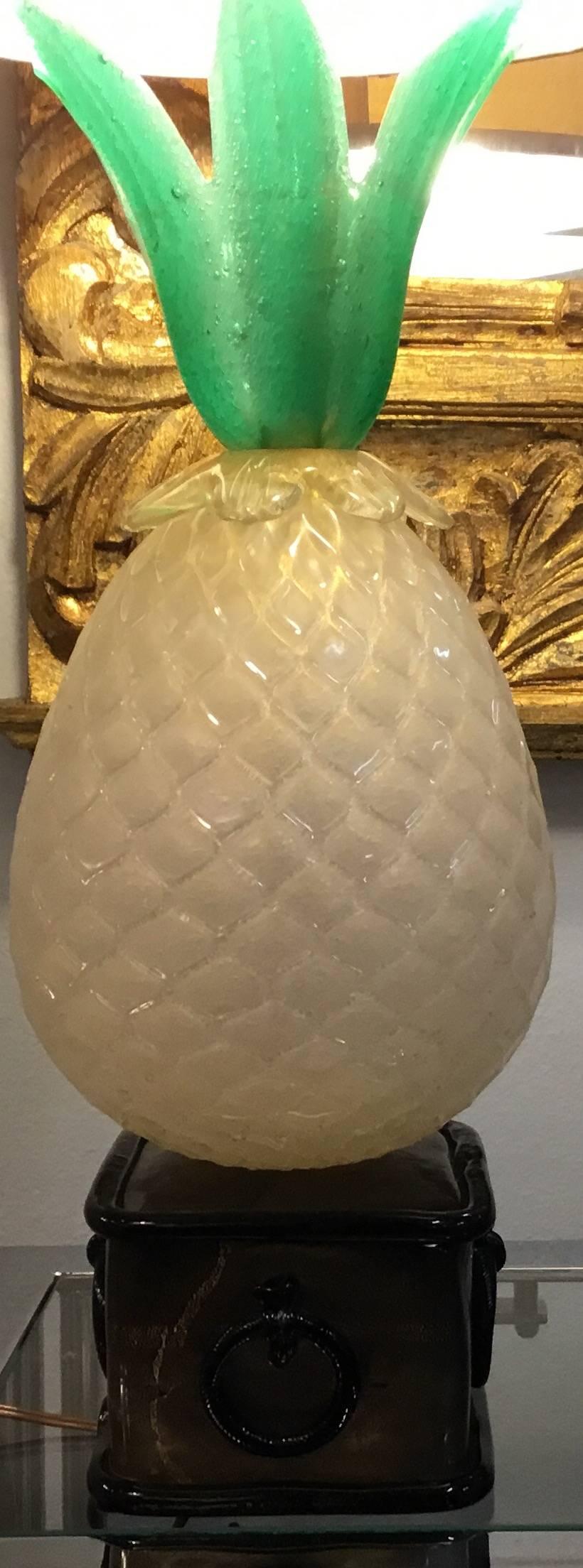 vintage glass pineapple lamp