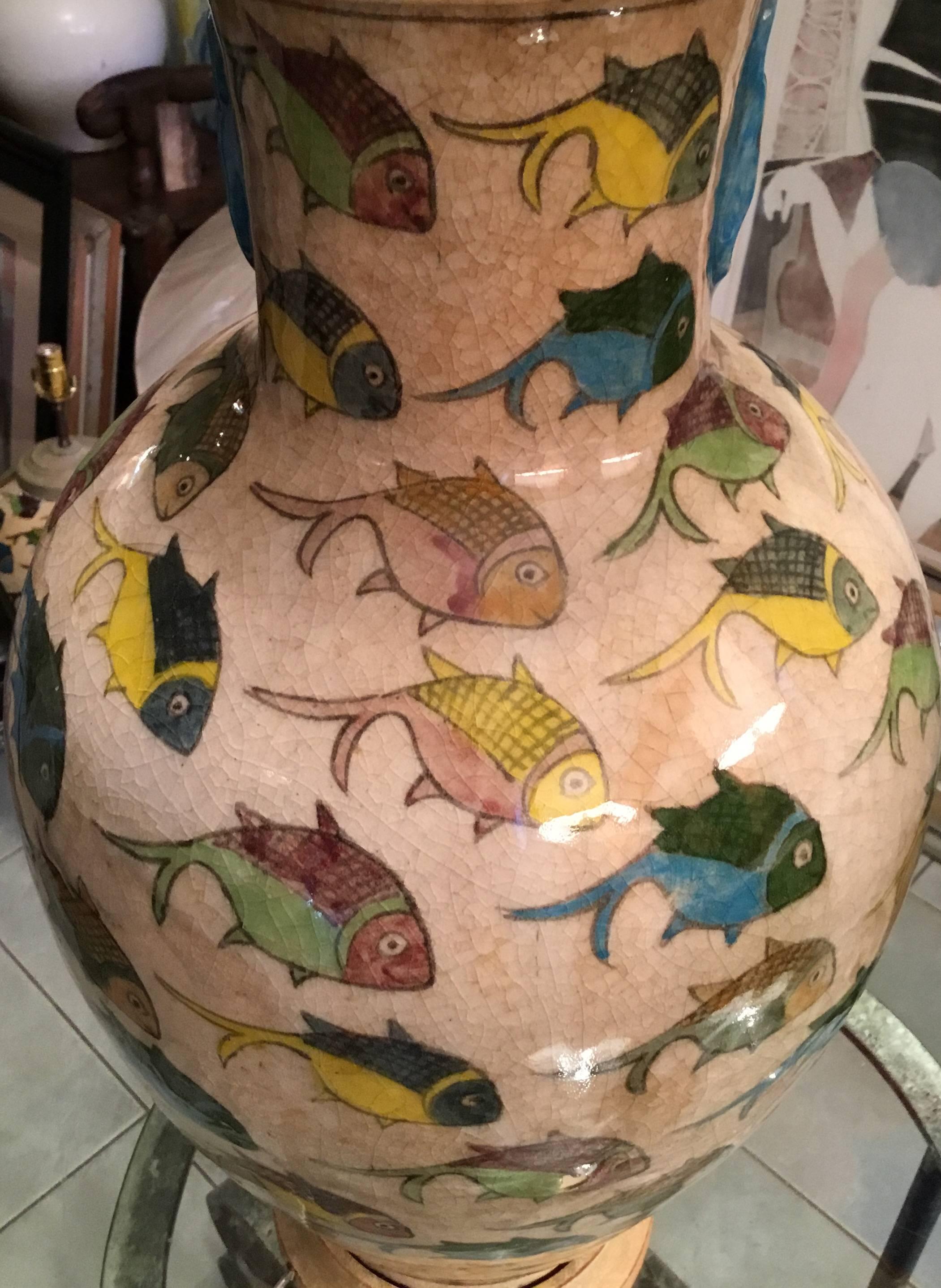 Antique Persian Ceramic Table Lamp 1