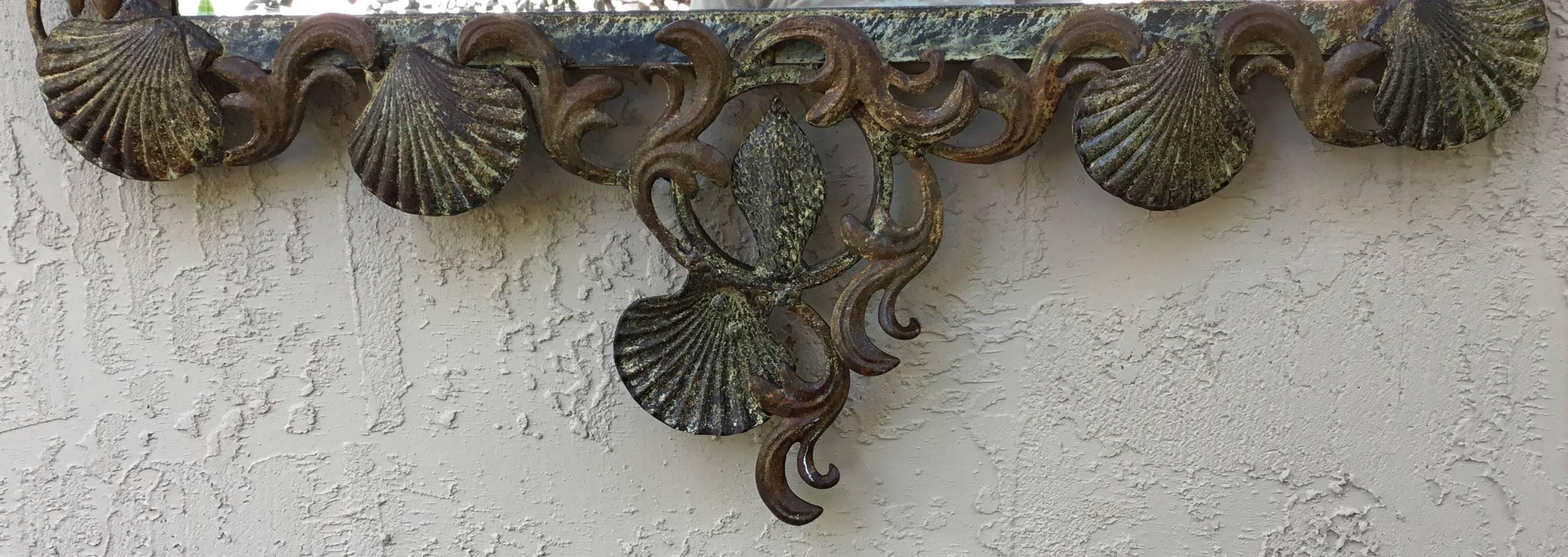 Cast Sea Shell Iron Mirror