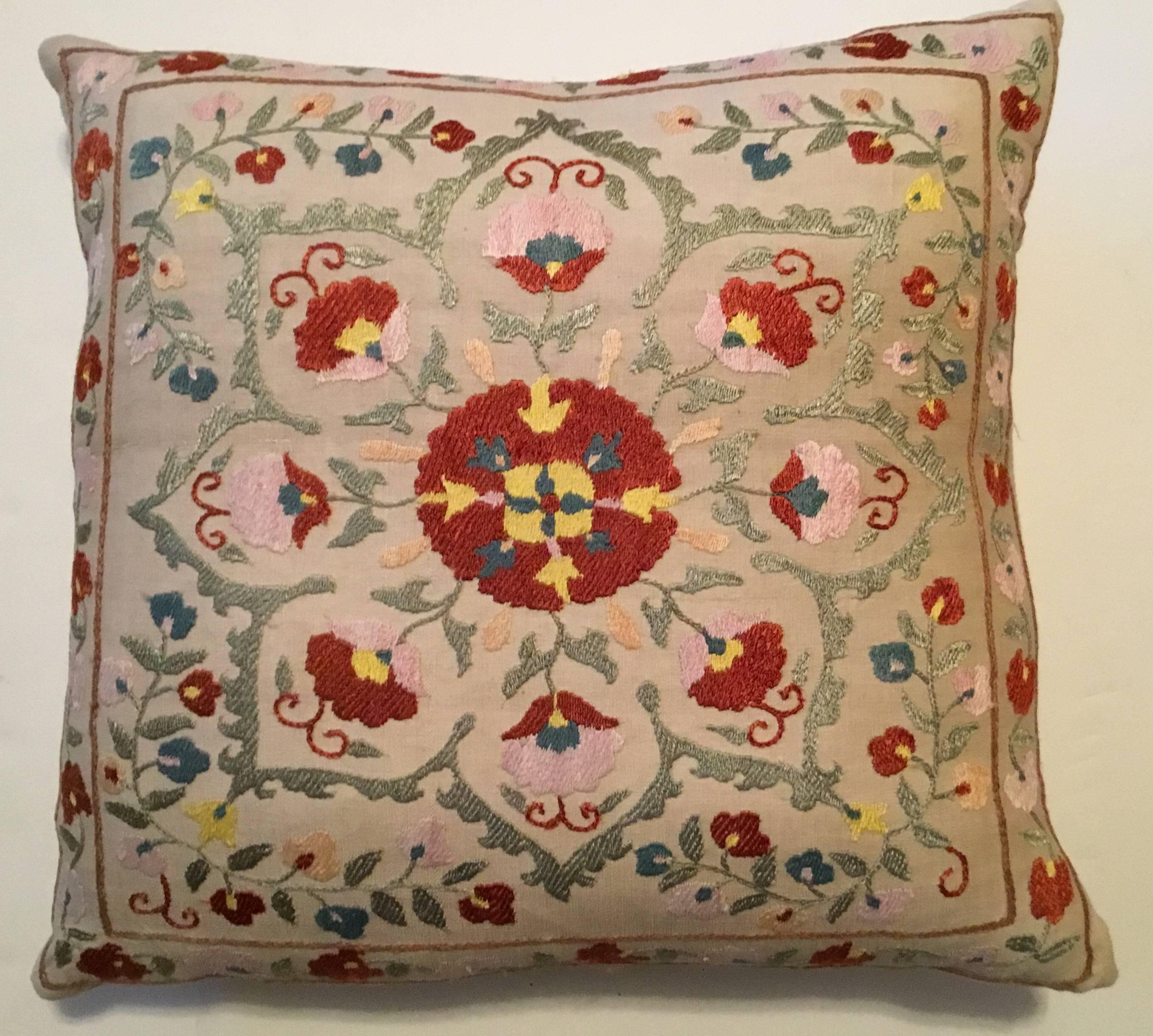 Pair of Vintage Suzani Pillows 1