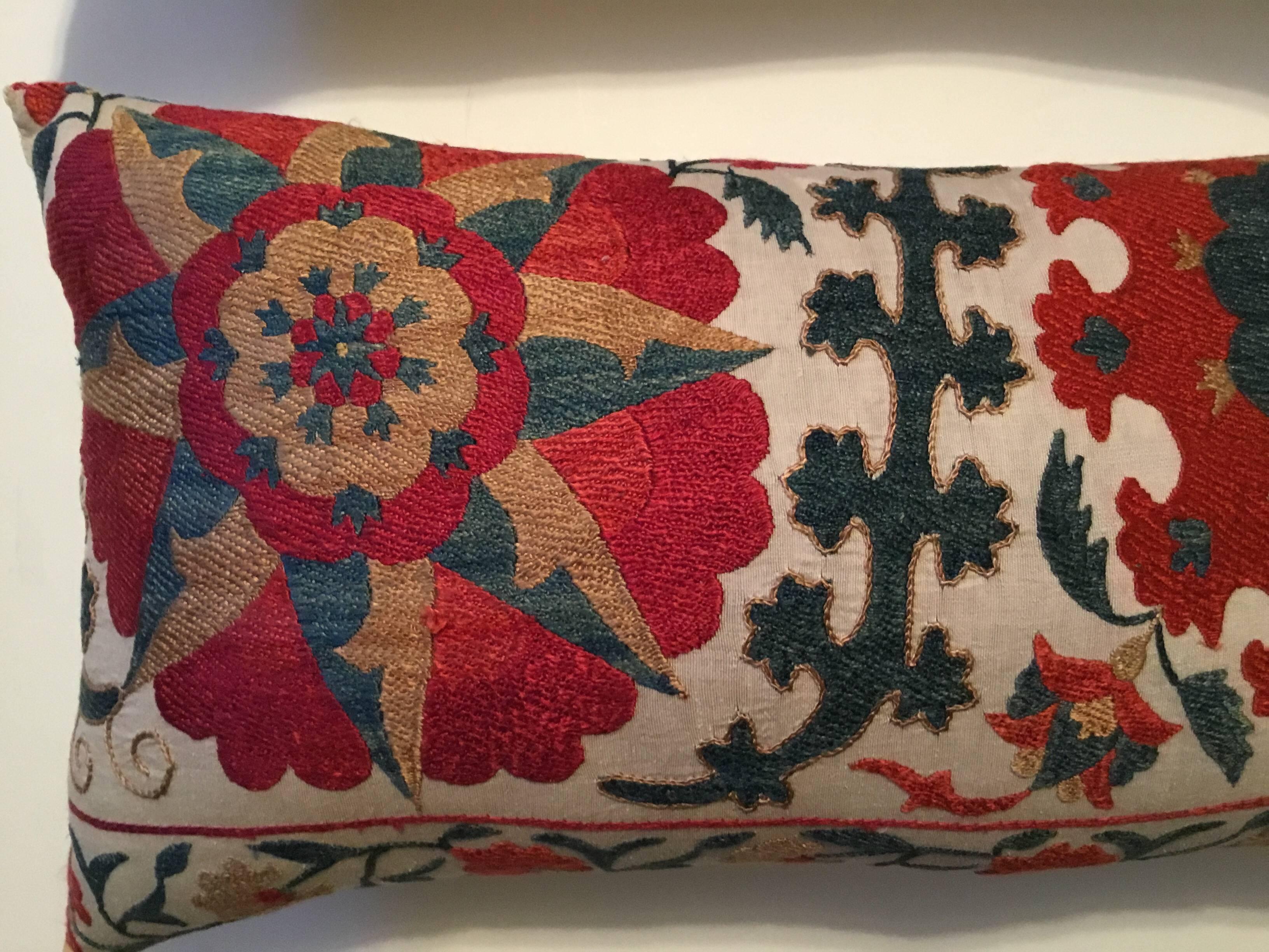 Silk Pair of Vintage Suzani Pillows