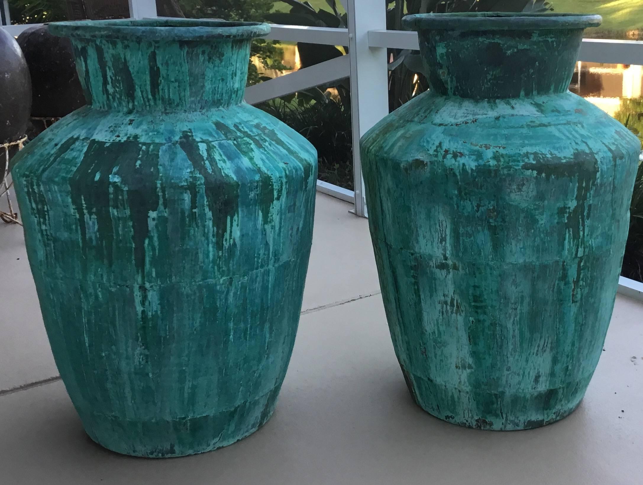 Large Pair of Architectural Copper Jardinieres 4