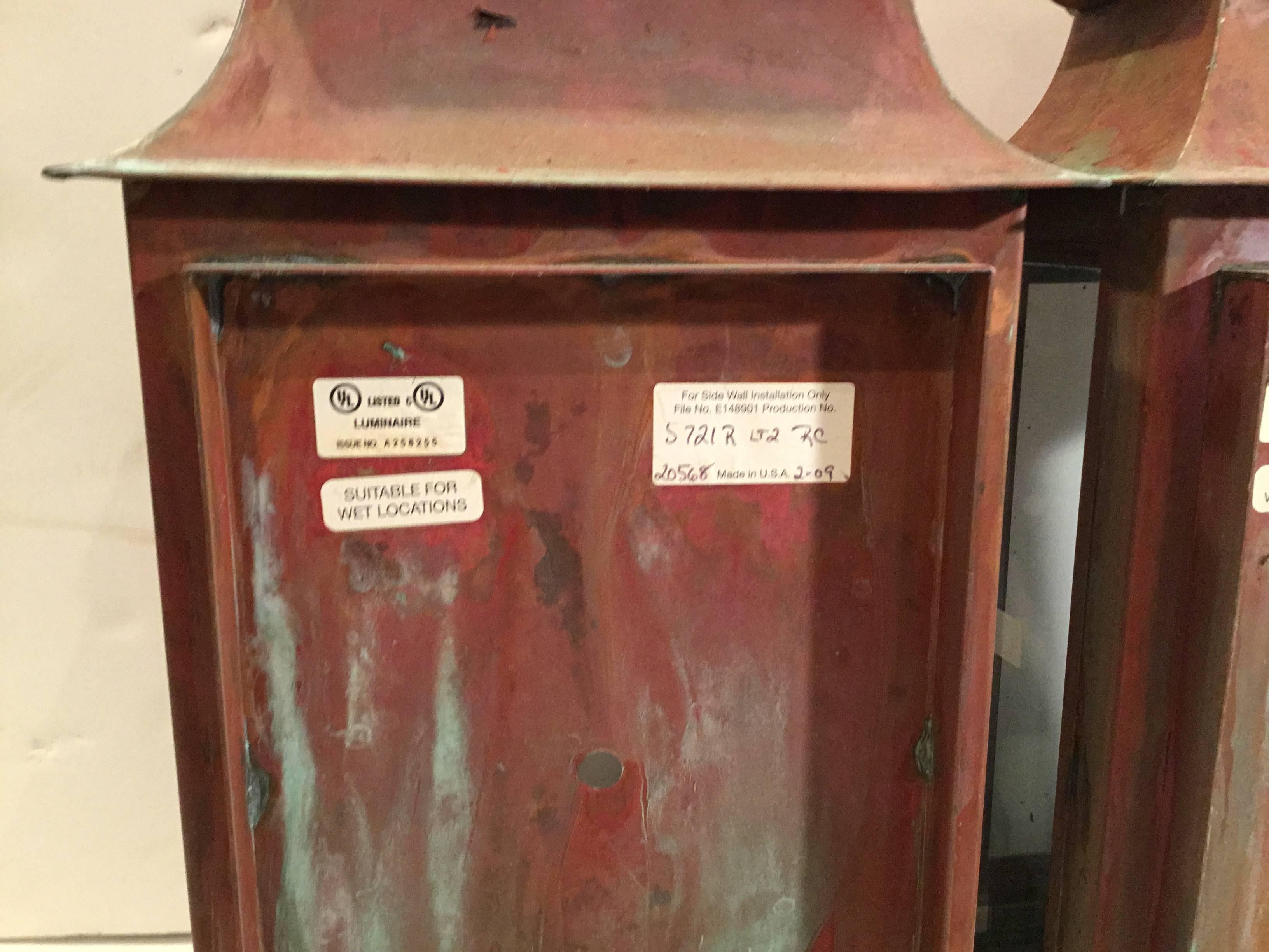 Pair of Copper Wall Lantern 2