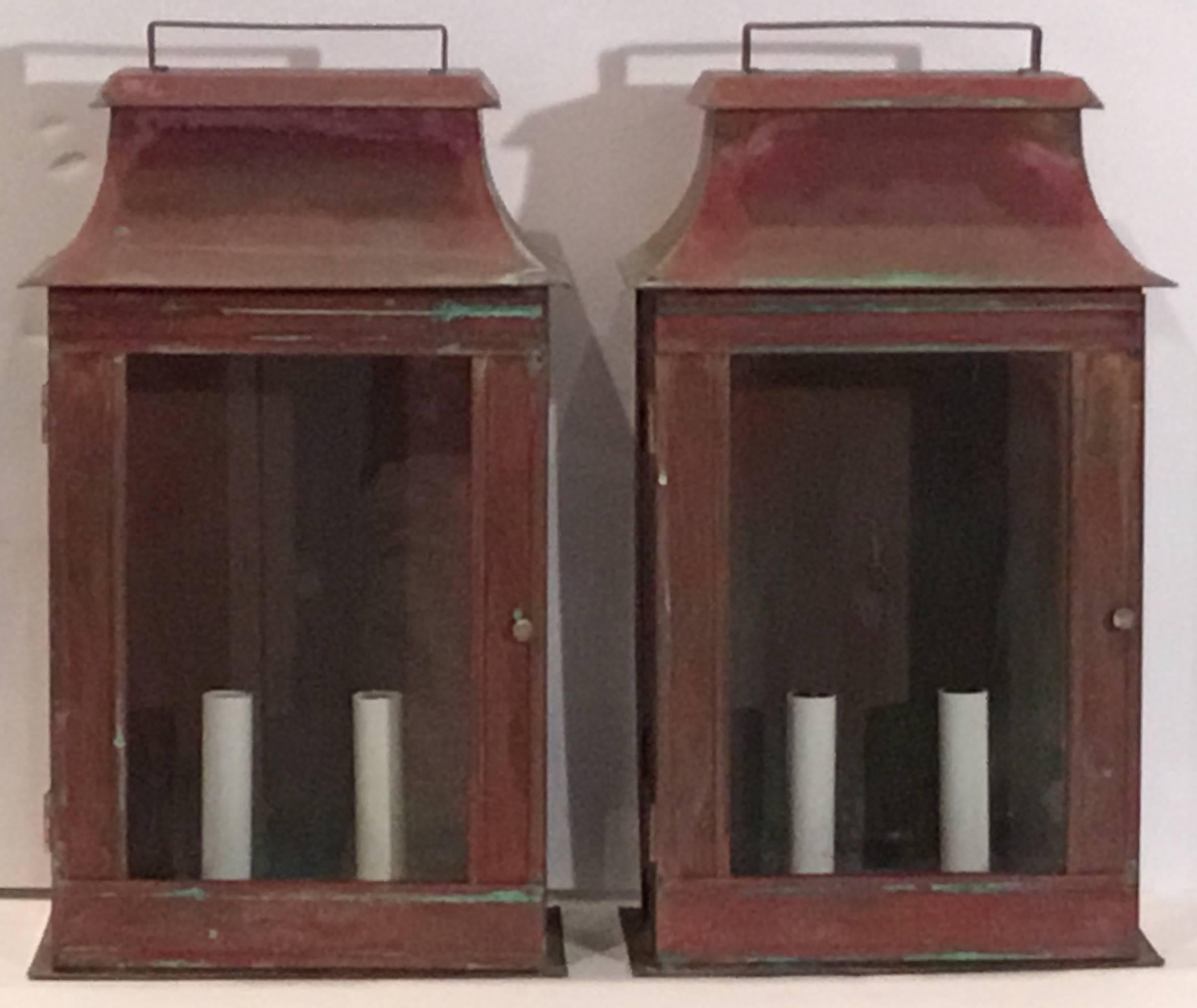 Pair of Copper Wall Lantern 5