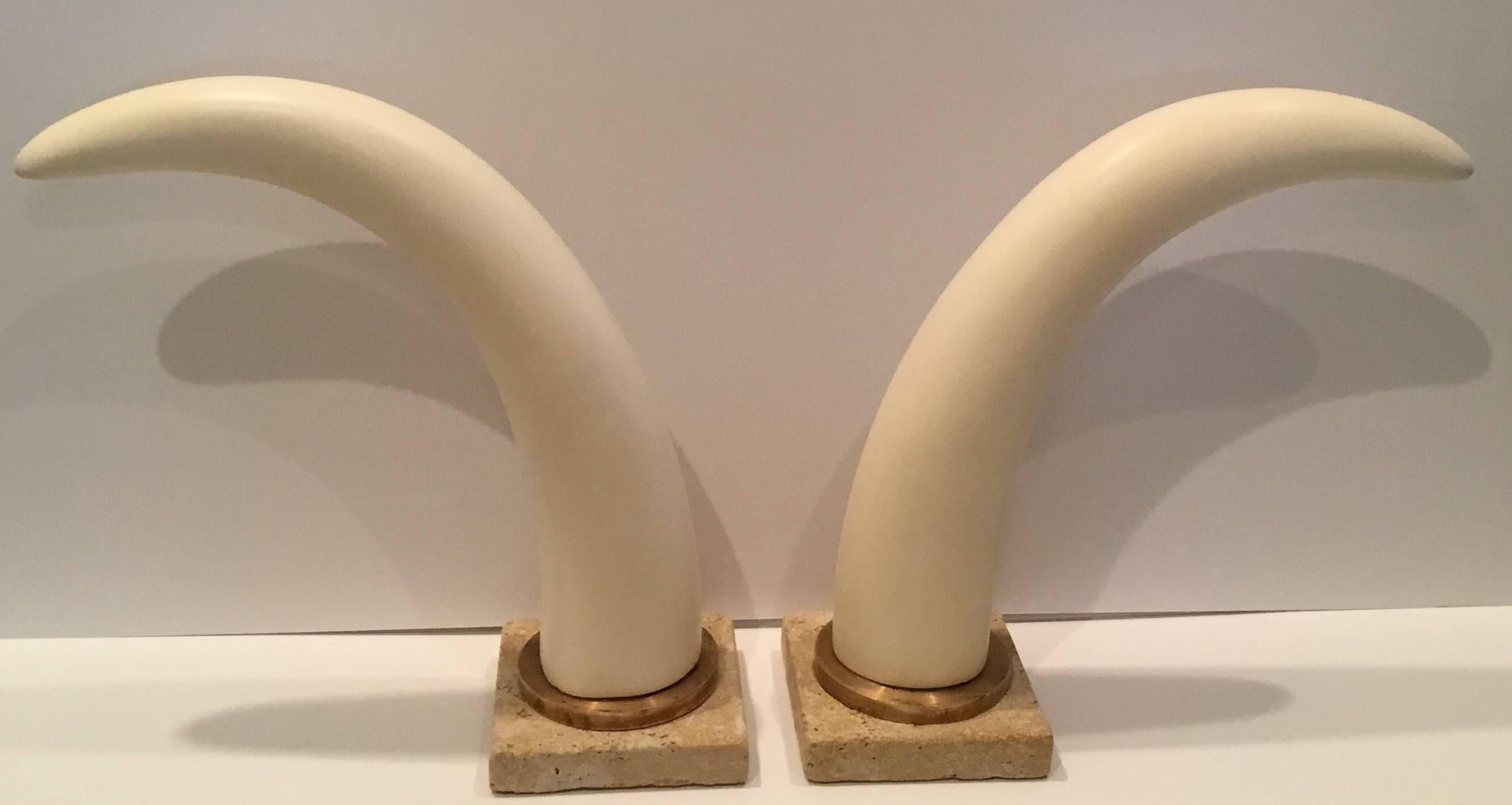 20th Century Pair of Decorative Tusk Horn For Sale