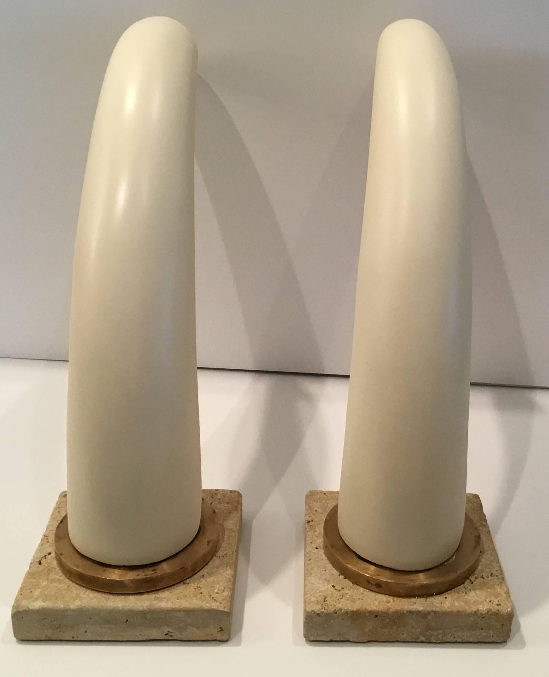 Pair of Decorative Tusk Horn For Sale 2