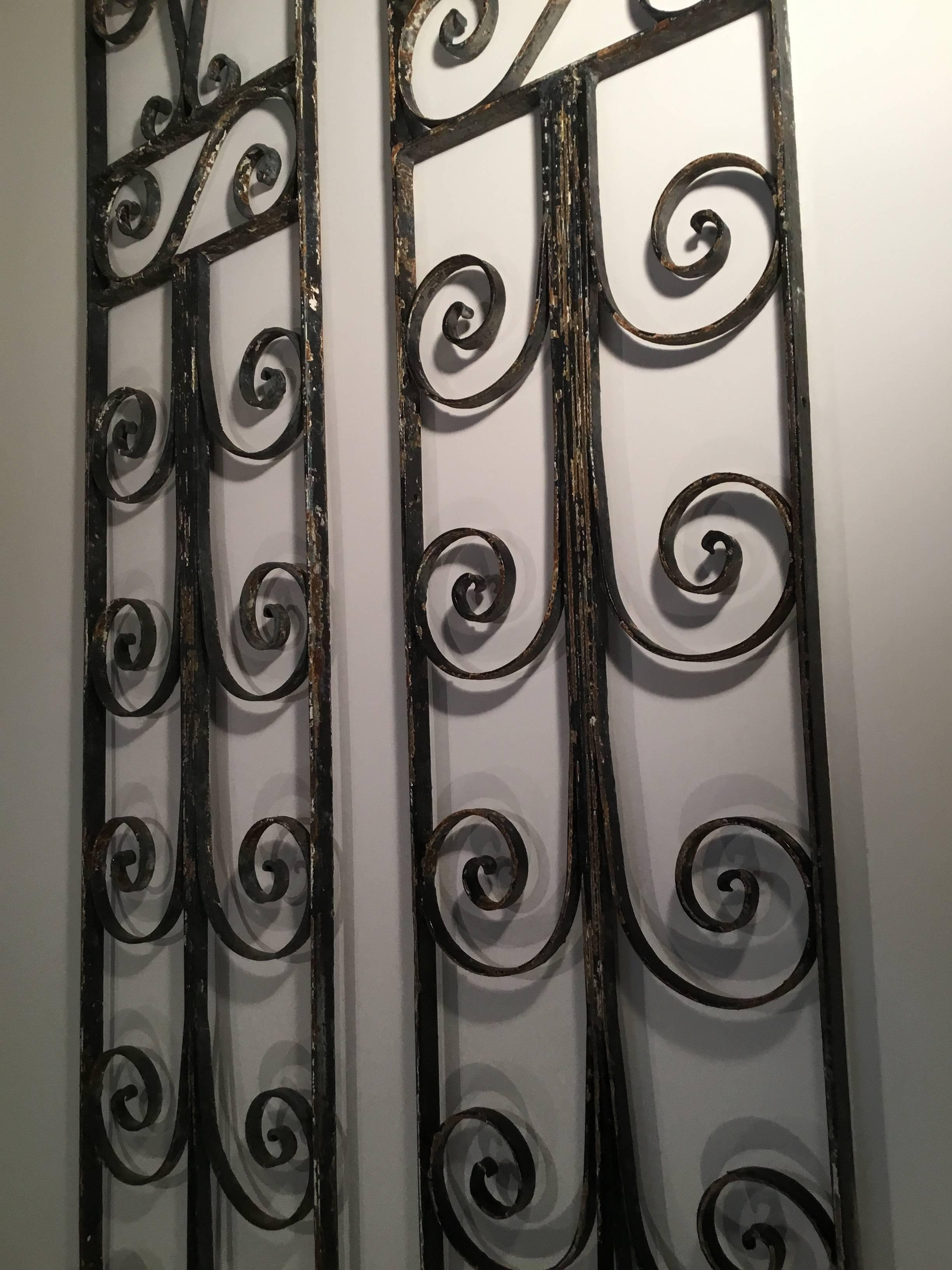 Pair of Large Architectural Iron Wall Hanging 2