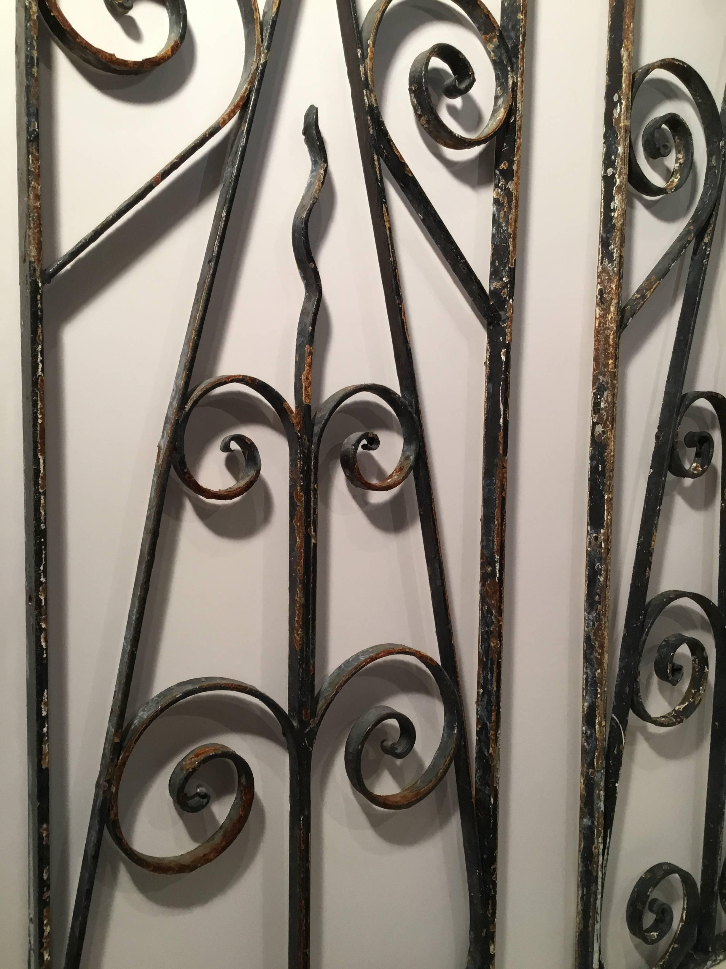 Pair of Large Architectural Iron Wall Hanging 4