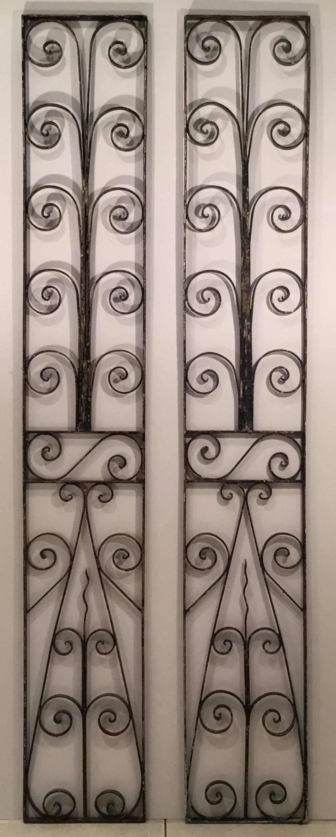 Pair of Large Architectural Iron Wall Hanging 5