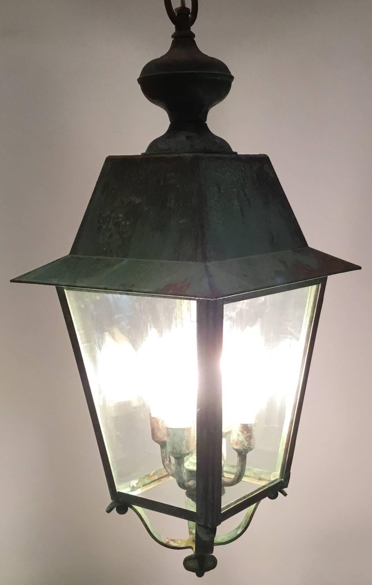 Vintage Wall Hanging Lantern  In Excellent Condition In Delray Beach, FL