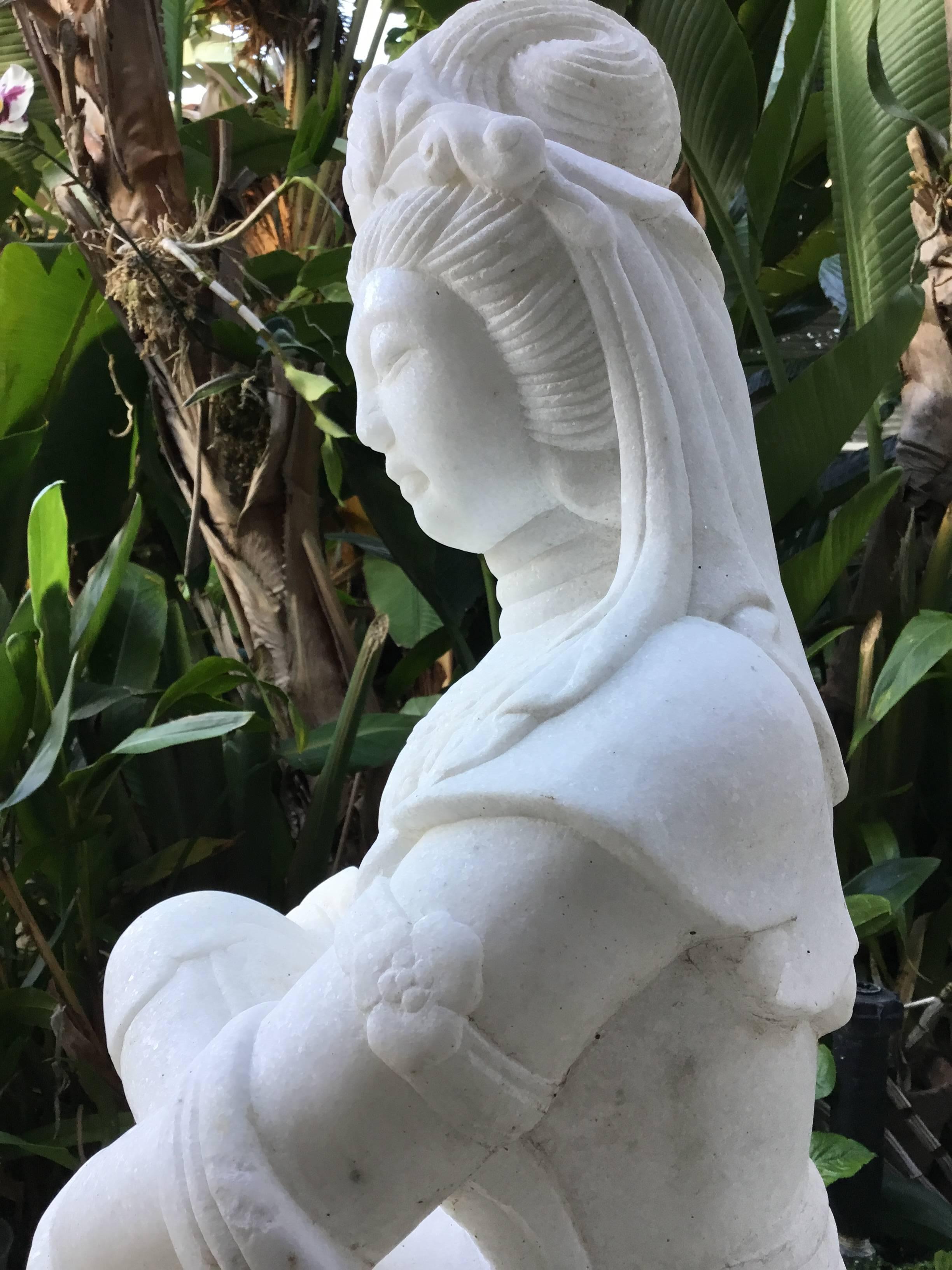 20th Century Exceptionally Large Marble Buddha For Sale
