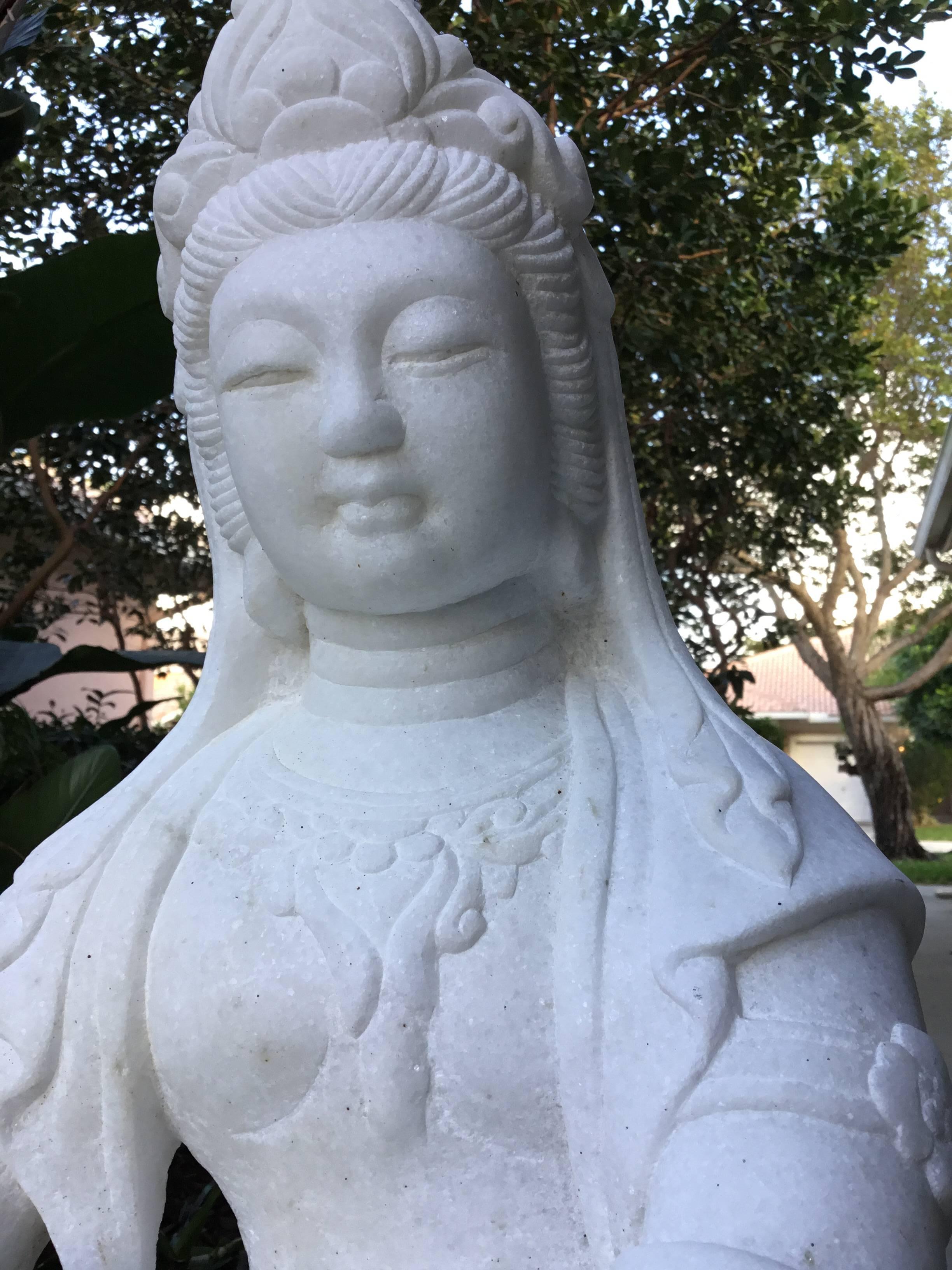 Chinese Exceptionally Large Marble Buddha For Sale