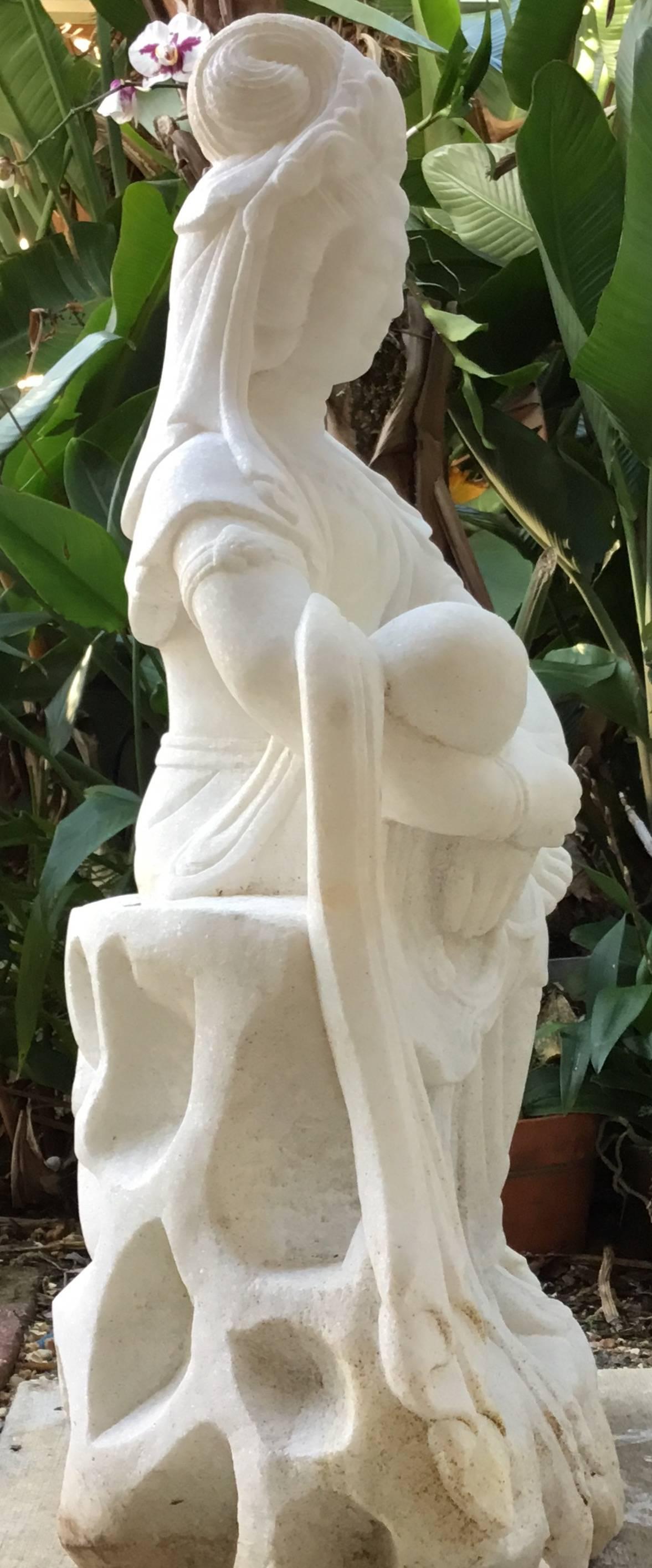 Exceptionally Large Marble Buddha For Sale 1