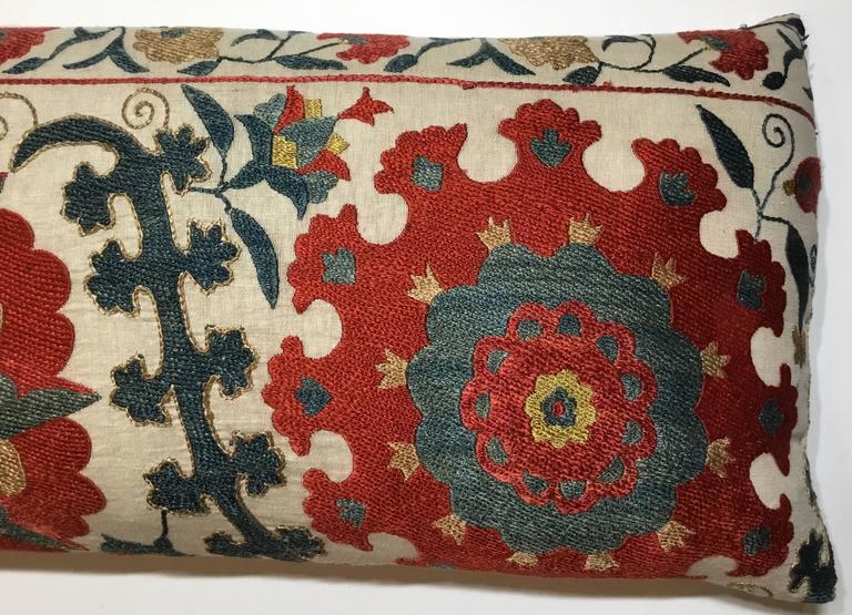 Vintage Silk Embroidery Suzani Pillow at 1stdibs