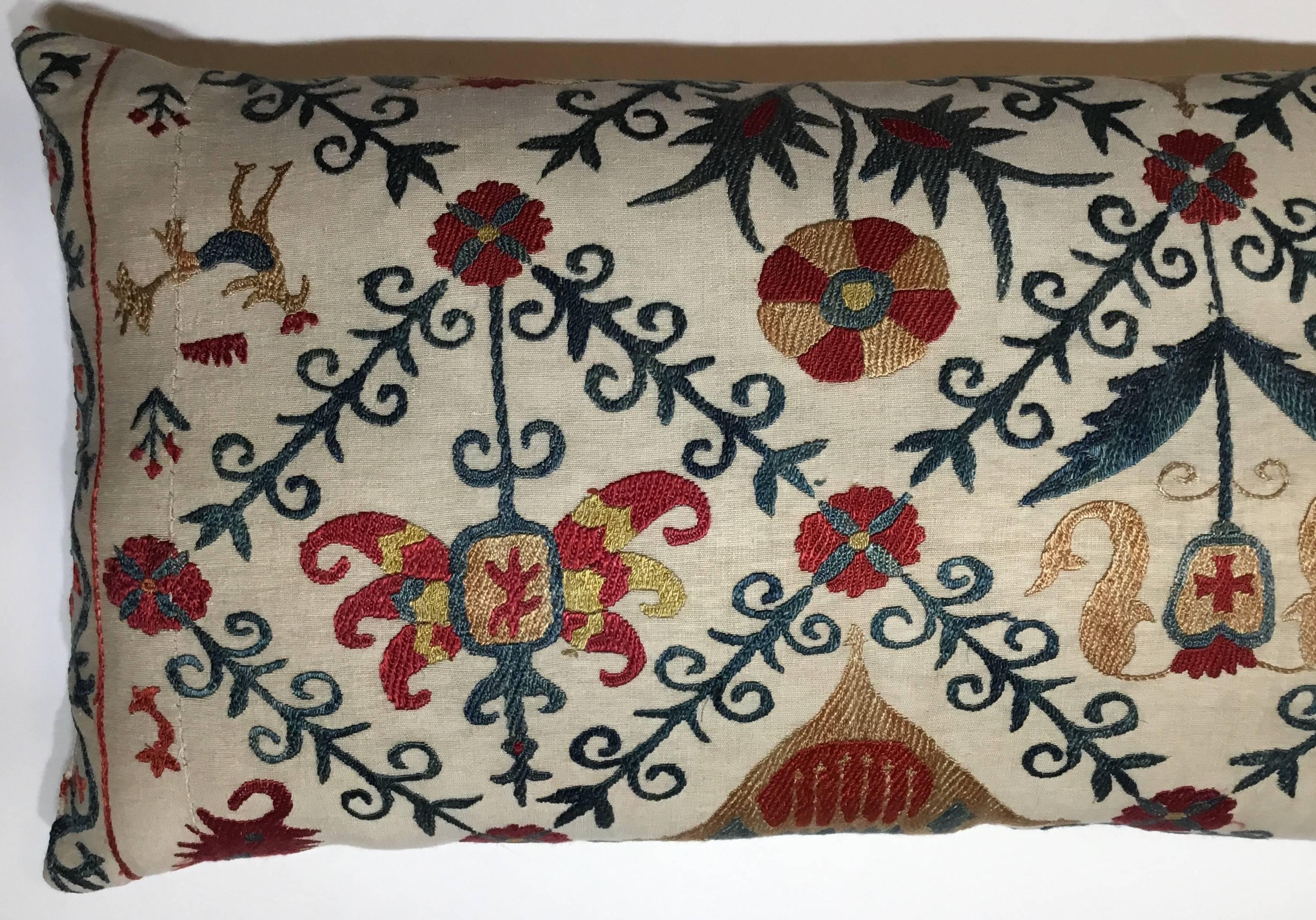 Uzbek Vintage Silk Embroidery Suzani Pillow