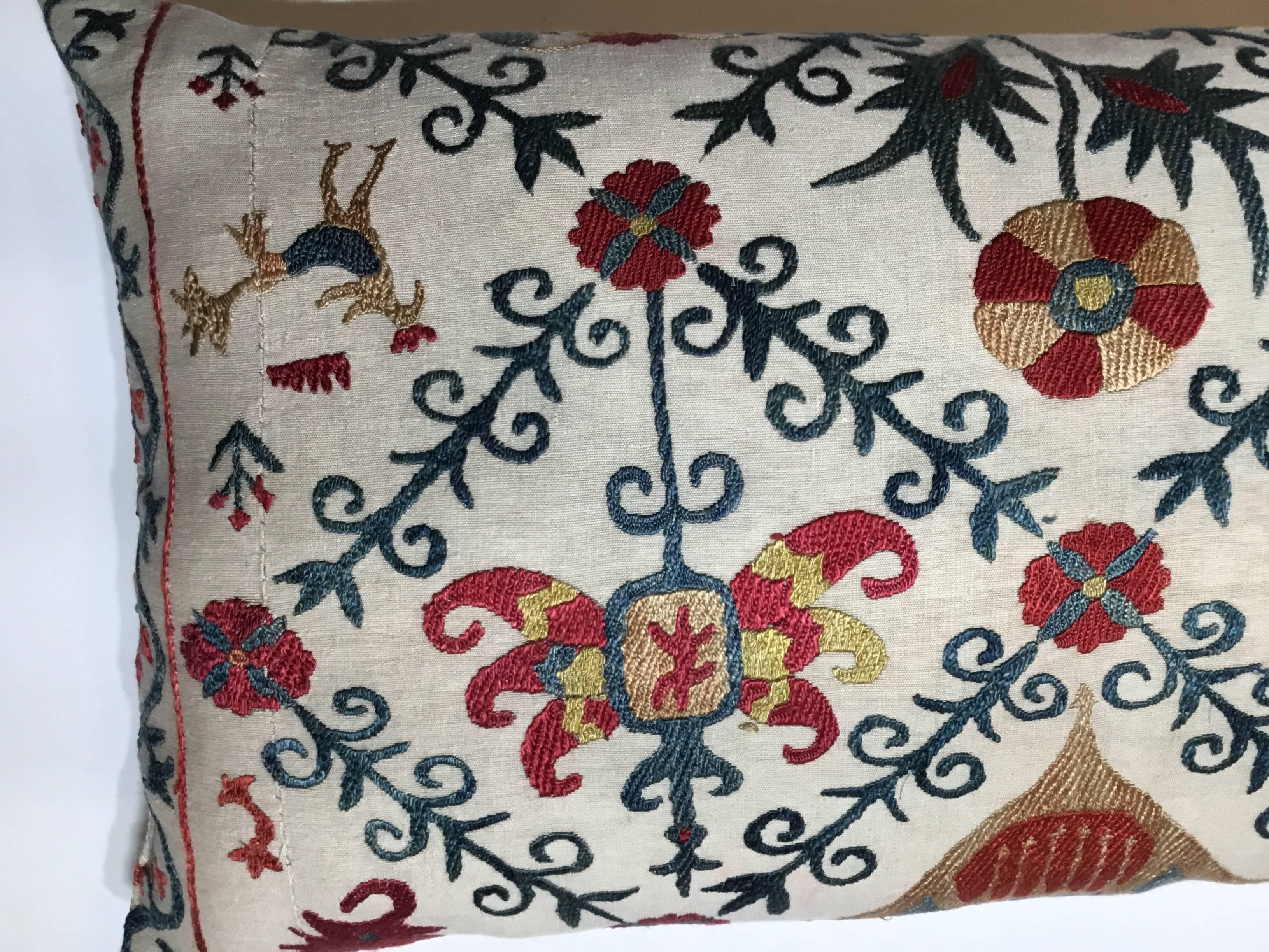 Cotton Vintage Silk Embroidery Suzani Pillow
