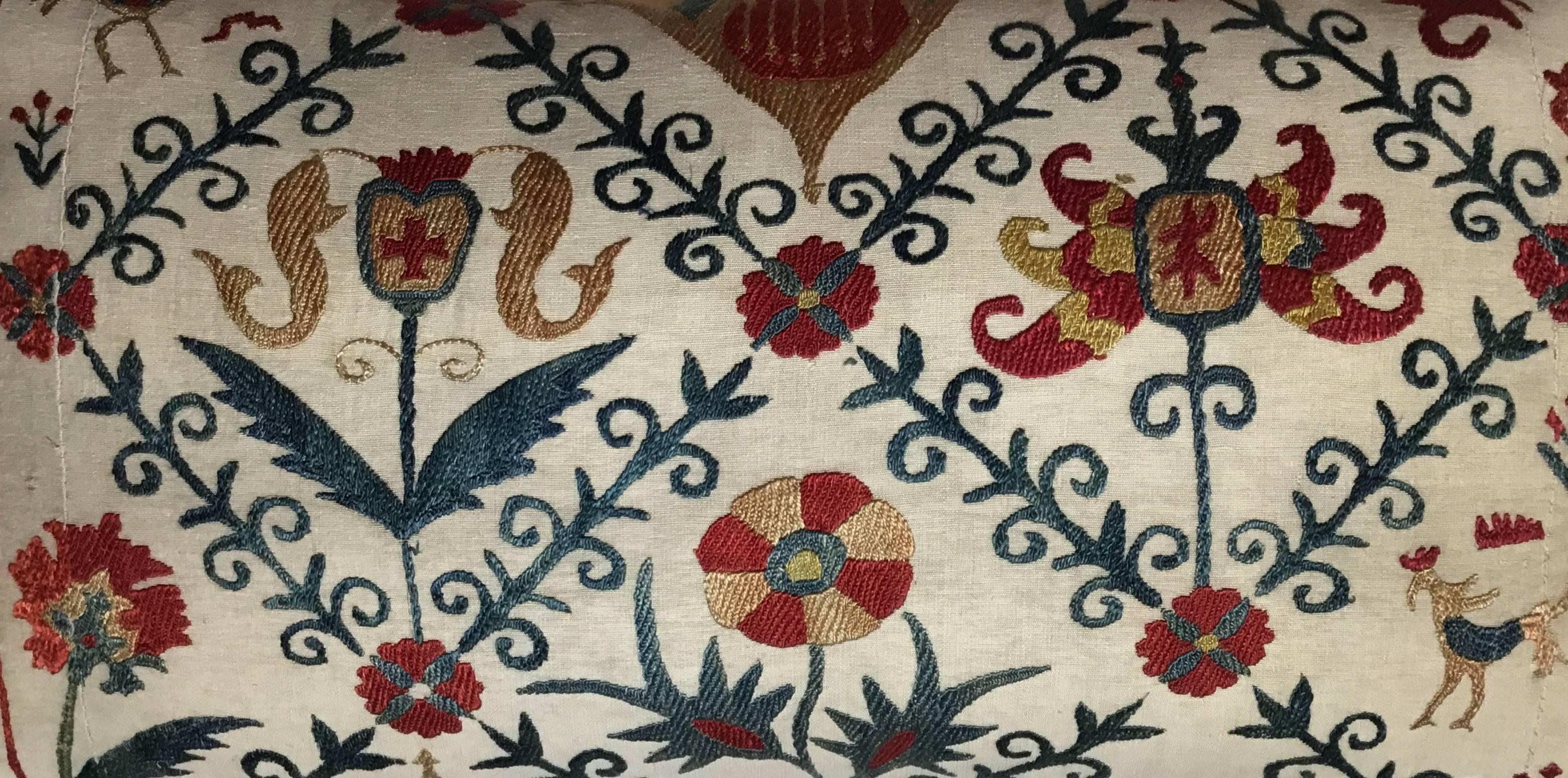 Vintage Silk Embroidery Suzani Pillow 2