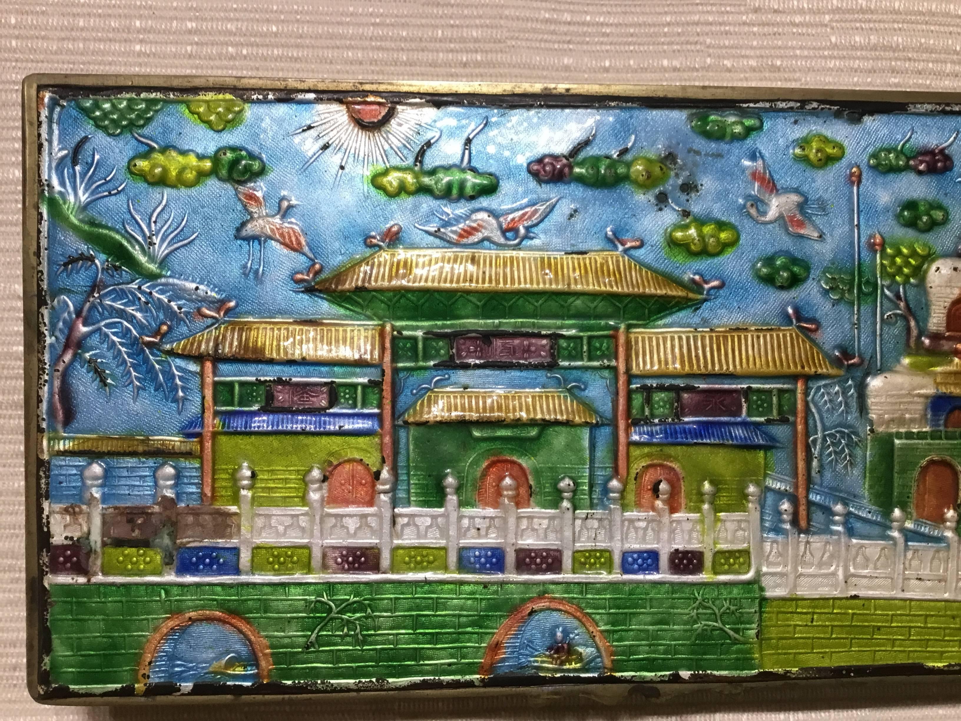 Vintage Enamel Chinese Jewelry Box 2