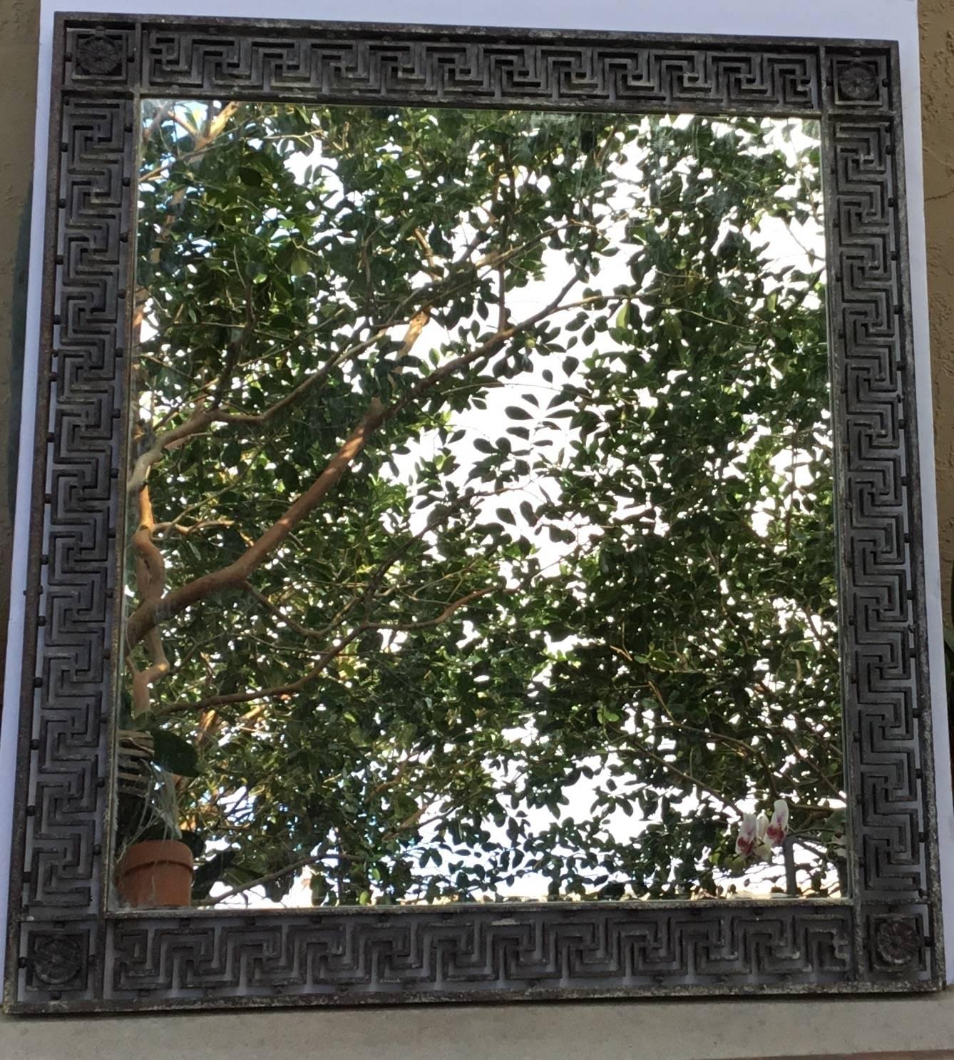 Elegant one of a kind mirror made of iron, with beautiful Greek key motif.
Could use horizontally or vertically.