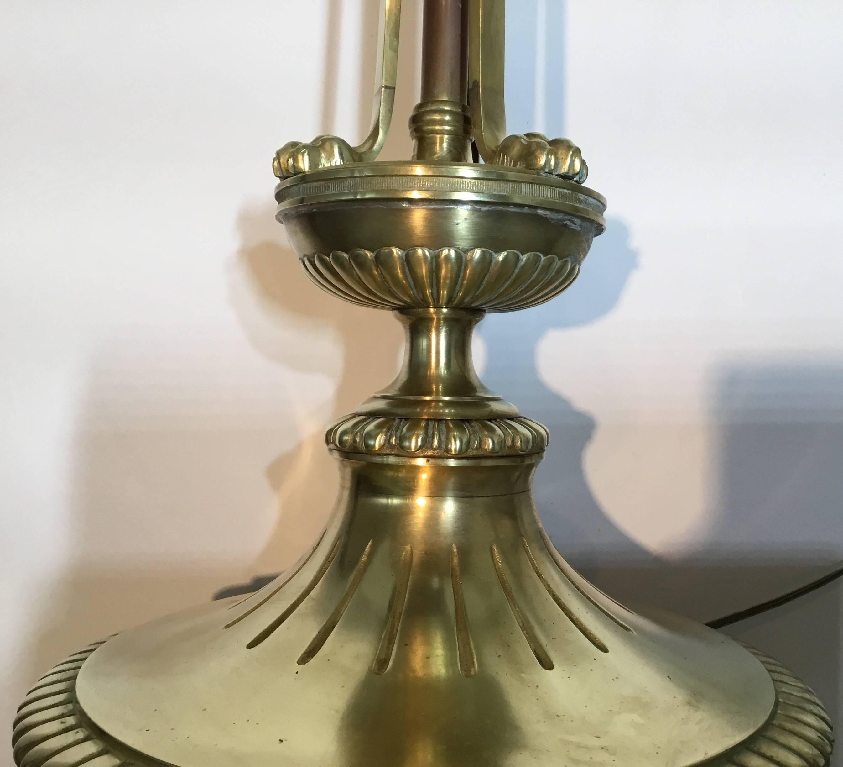 Signed Vintage Brass and Bronze English Floor Lamp 3