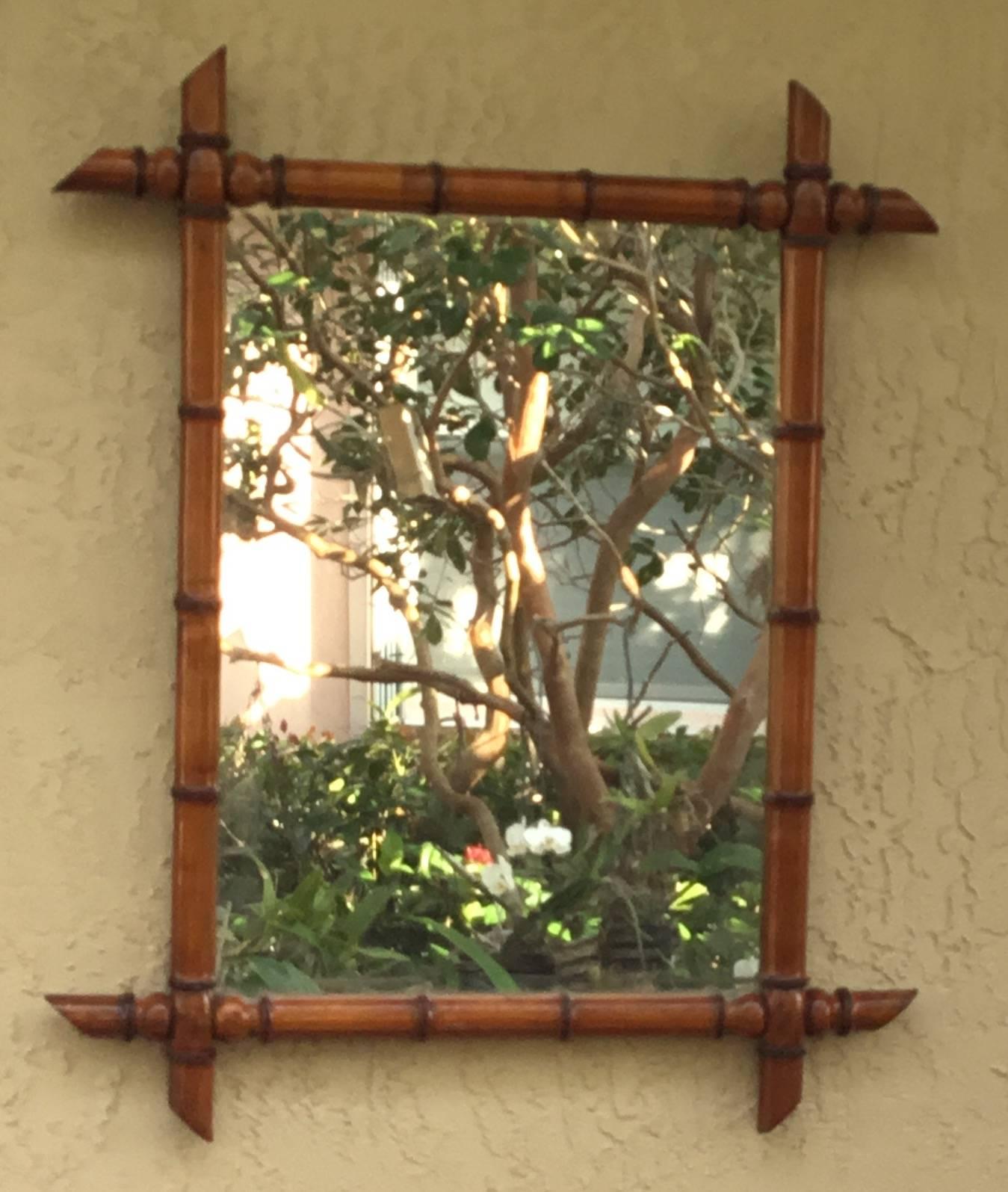 20th Century French Bambo Mirror In Excellent Condition In Delray Beach, FL