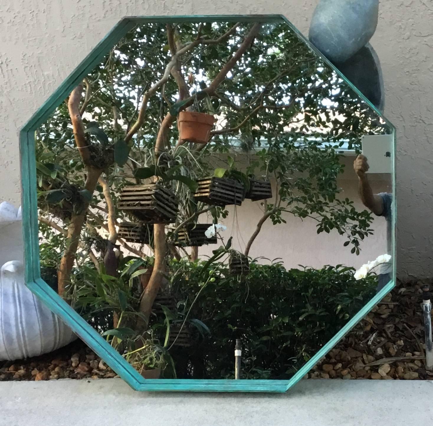 Architectural Bronze Hexagon Mirror In Excellent Condition In Delray Beach, FL