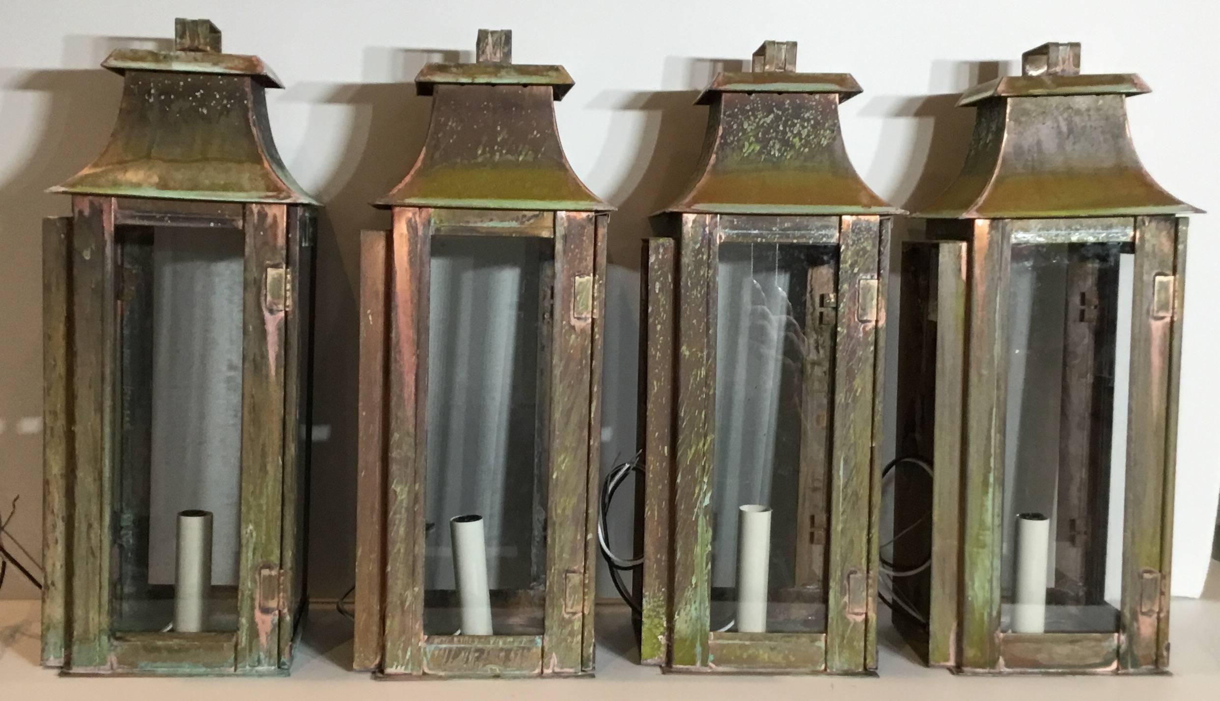 Set of Four Copper Wall Lanterns 2