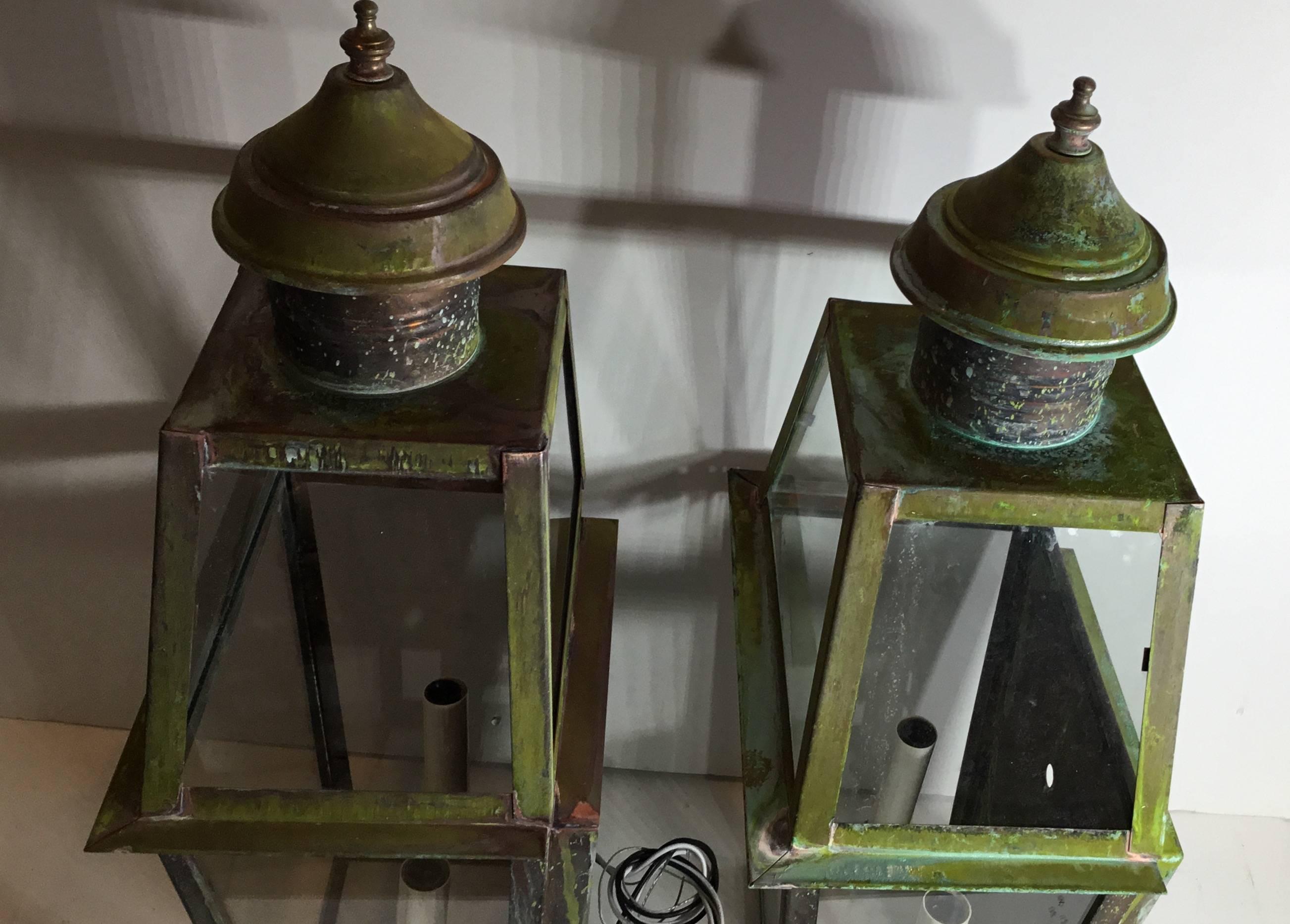 Pair of Large Architectural Wall Lanterns 2