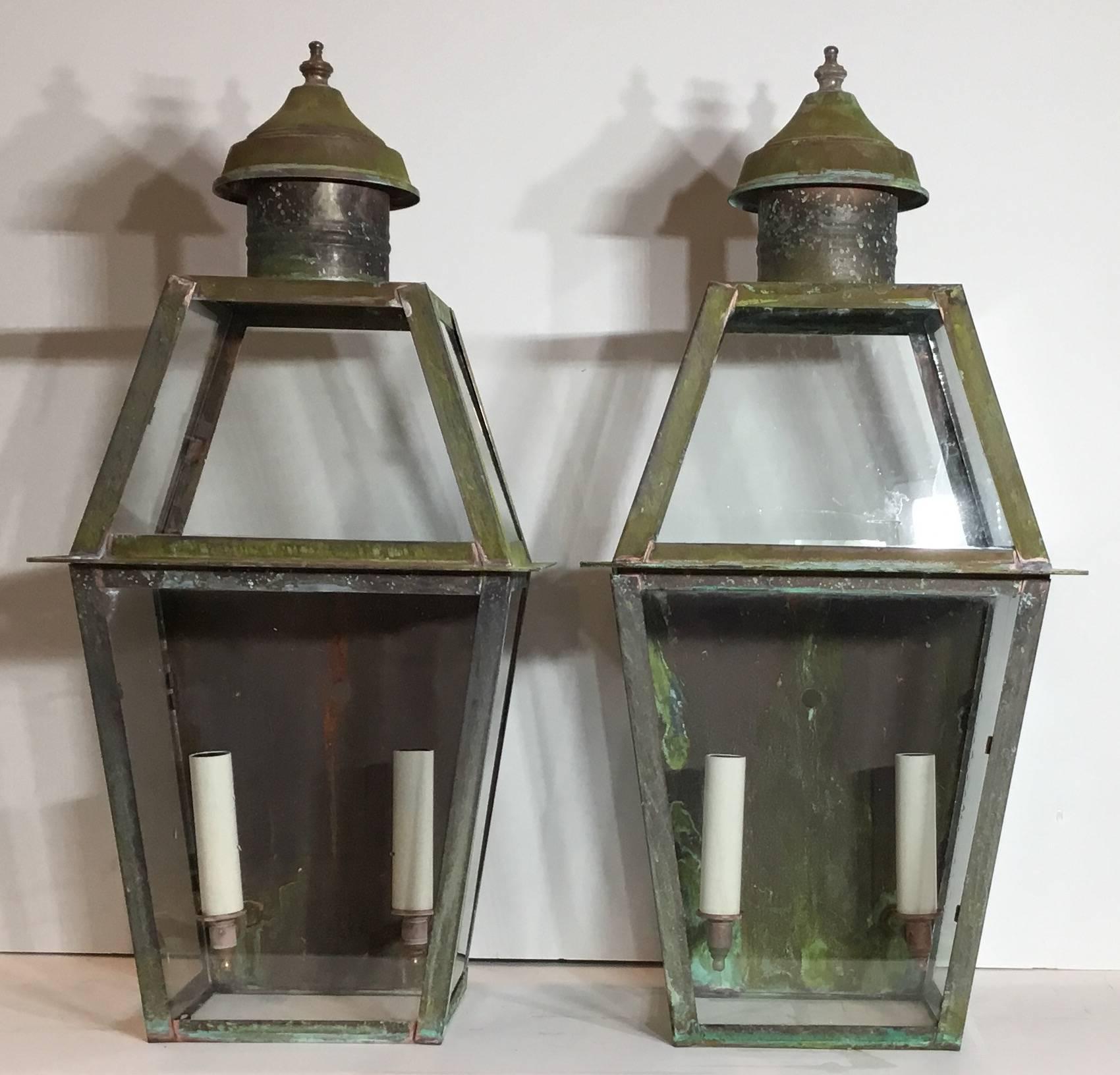 Pair of Large Architectural Wall Lanterns 4