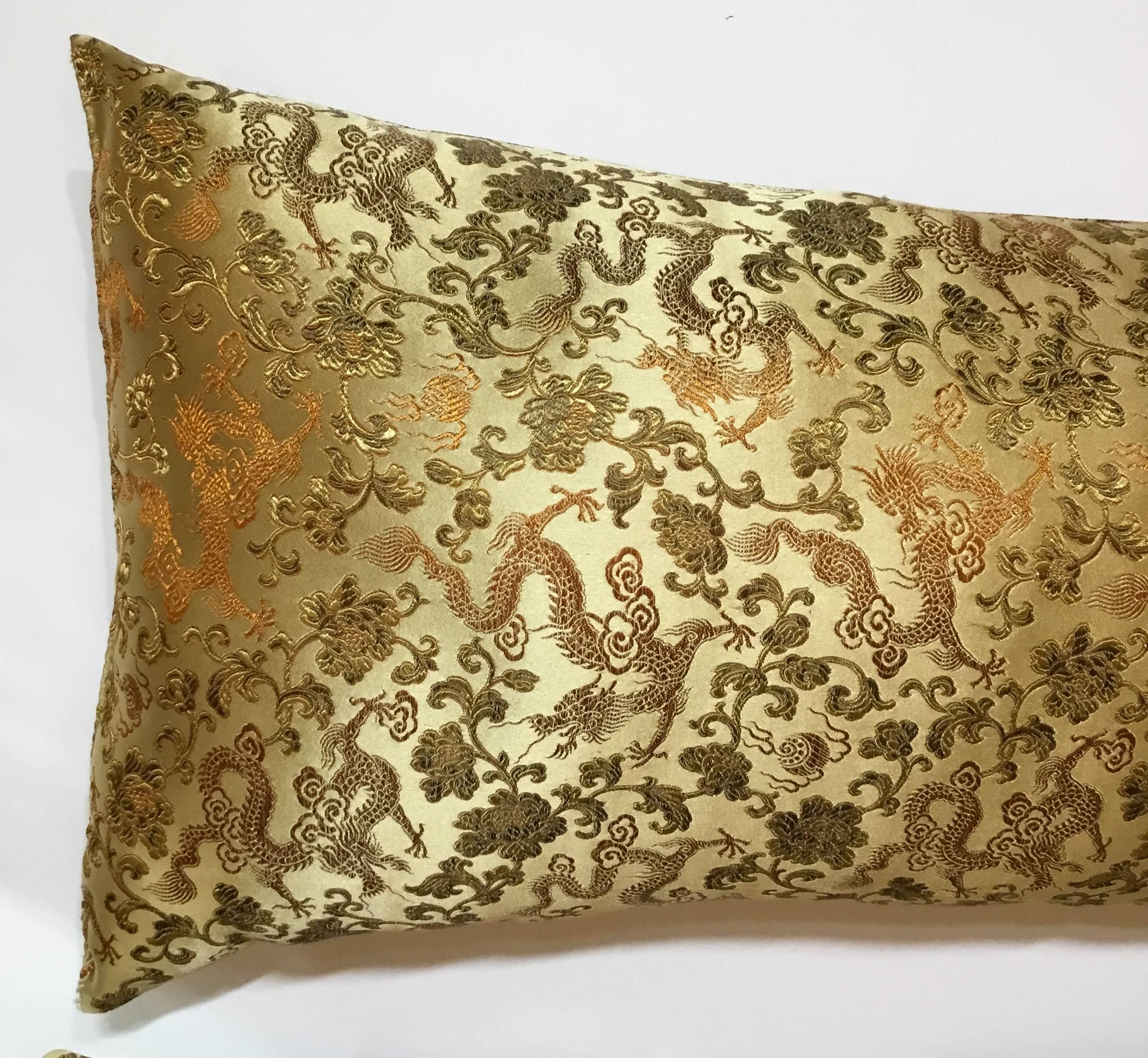 20th Century Pair of Silk Chinese Pillows