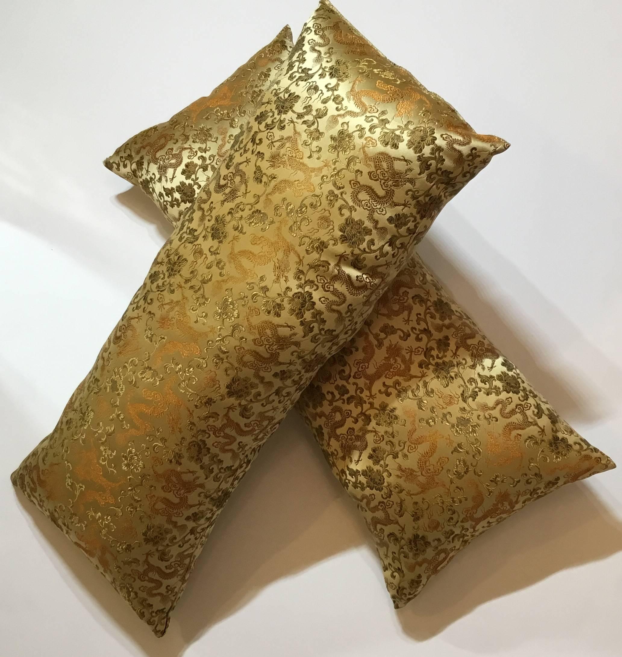 Pair of Silk Chinese Pillows 4