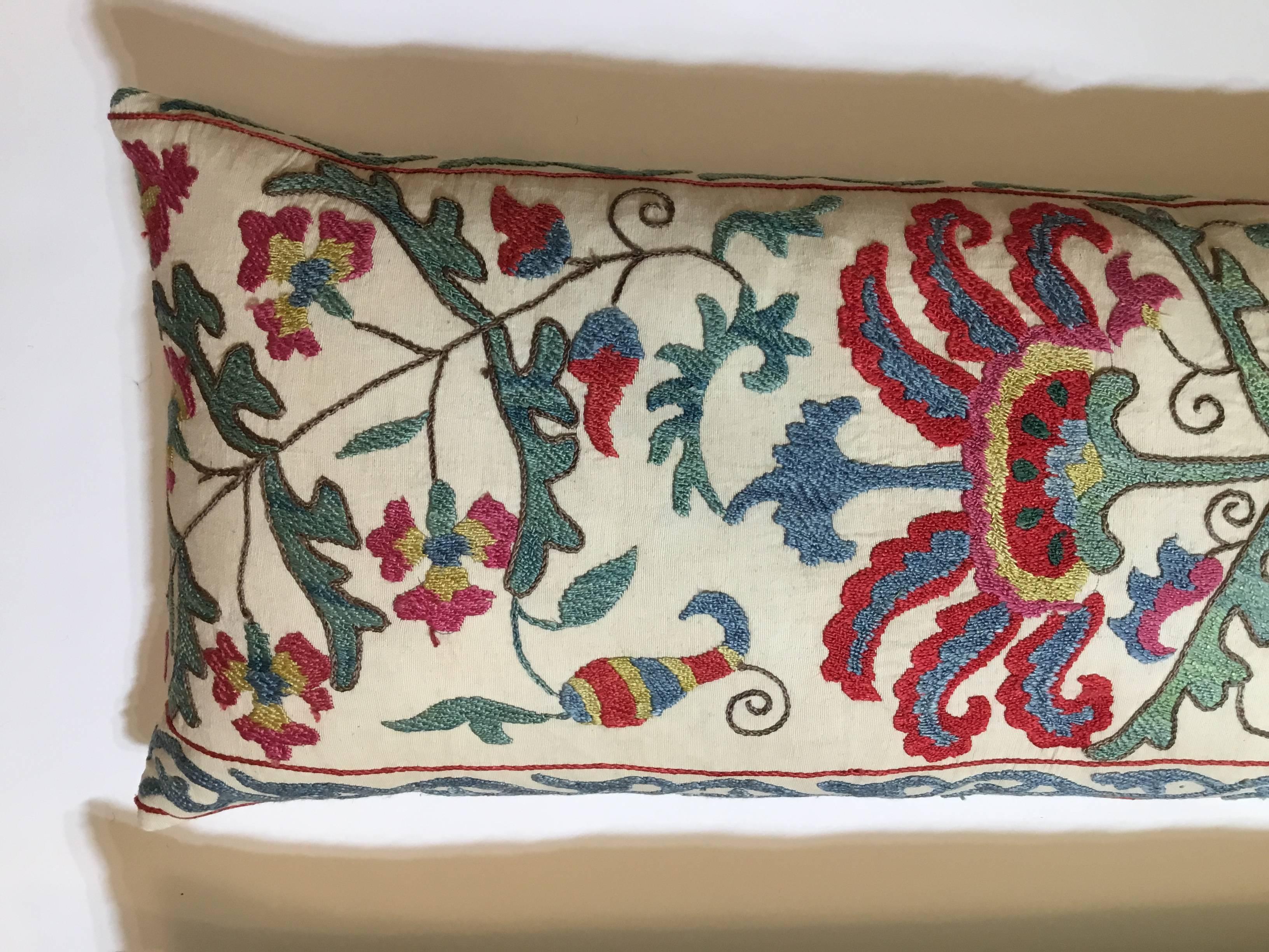 Uzbek Pair of Vintage Suzani Pillows