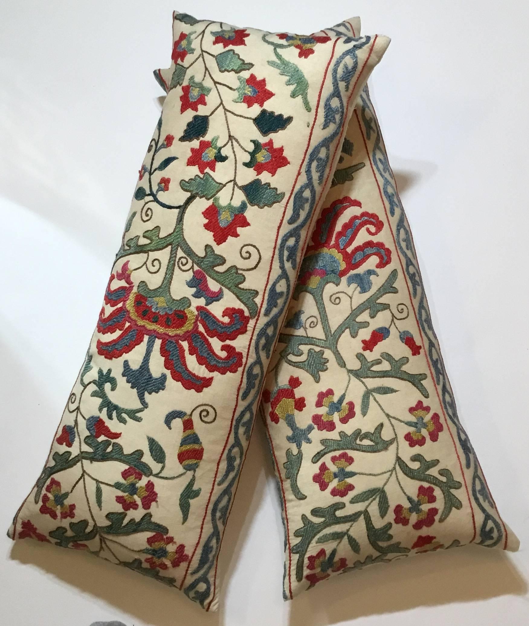 Pair of Vintage Suzani Pillows 2