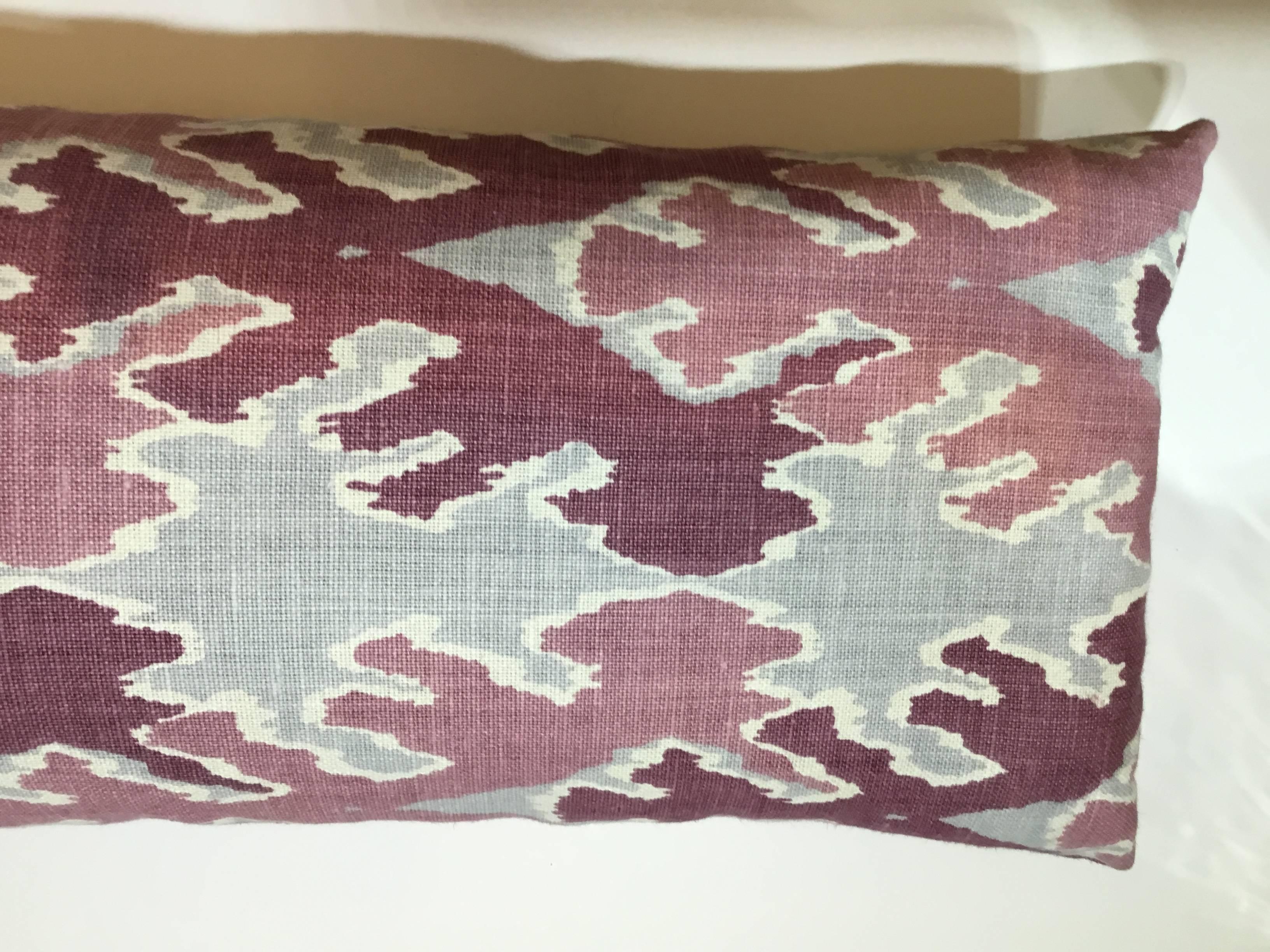 Unknown Purple and Grey Linen Ikat Pillow