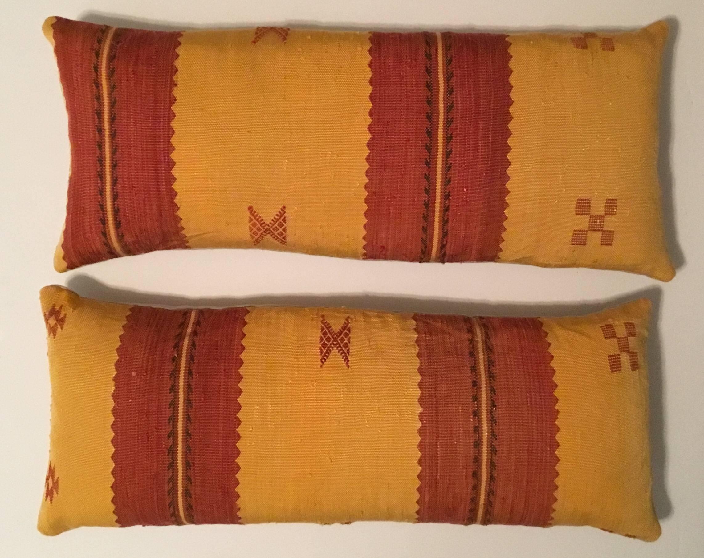 Moroccan Cactus Silk Flat-Weave Pillows 2