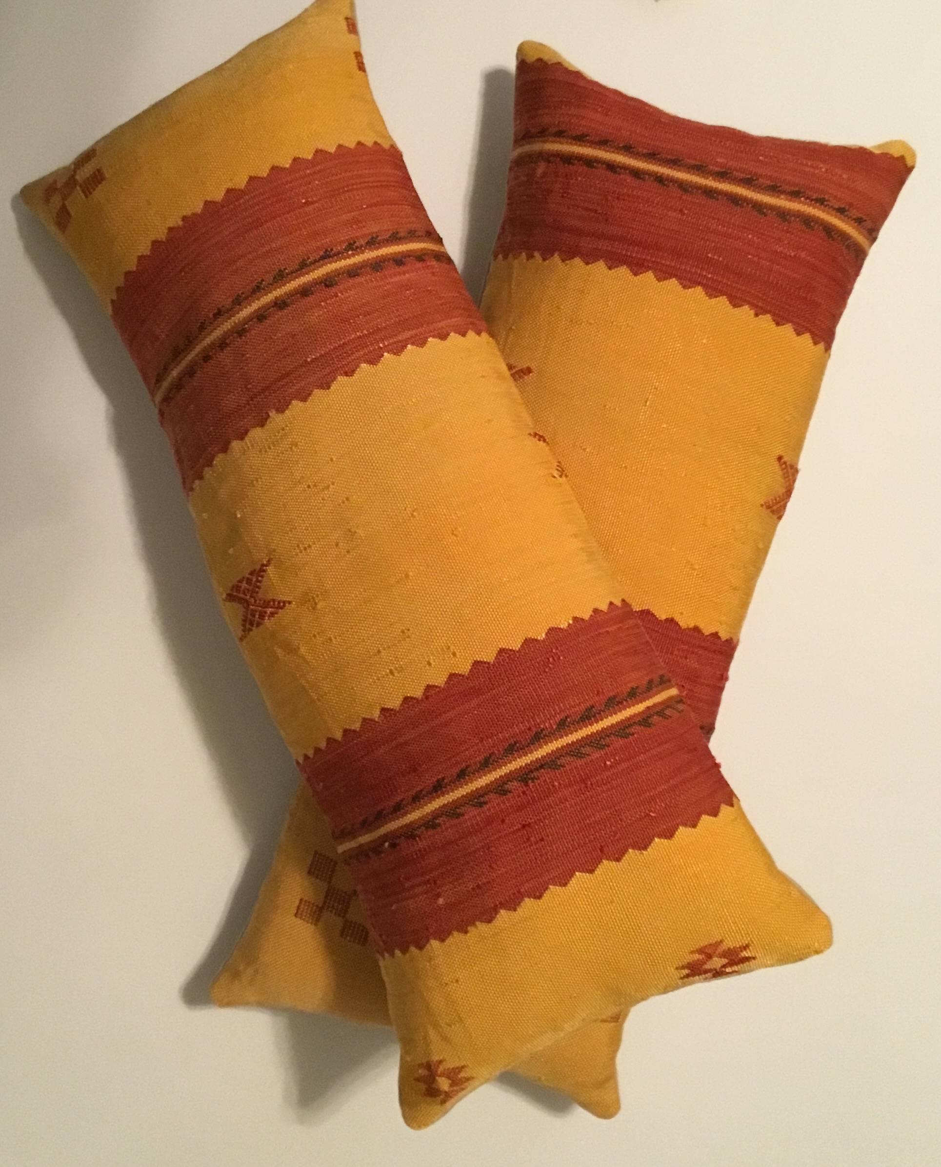 Moroccan Cactus Silk Flat-Weave Pillows 4