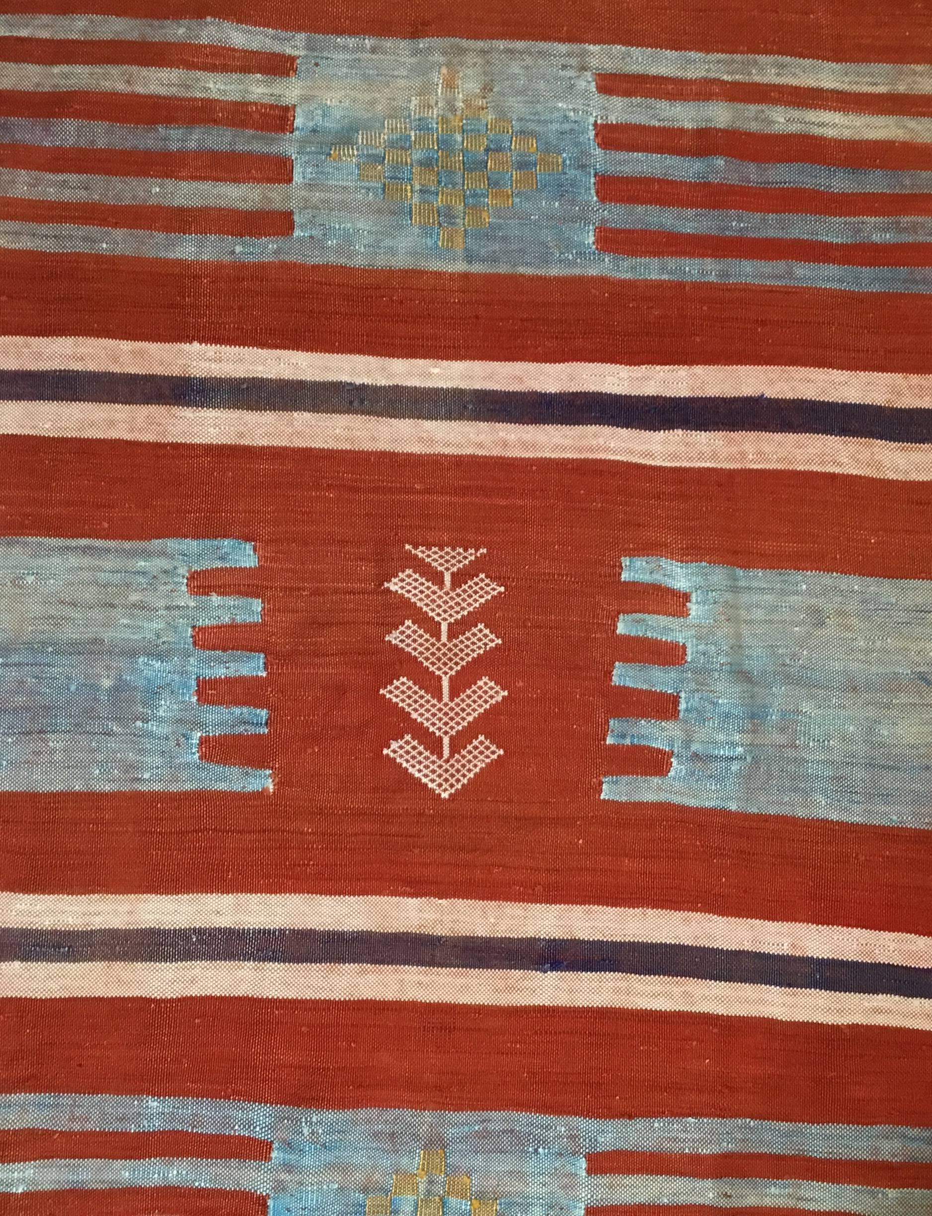 Moroccan Cactus Silk Flat-Weave Kelim Rug 1