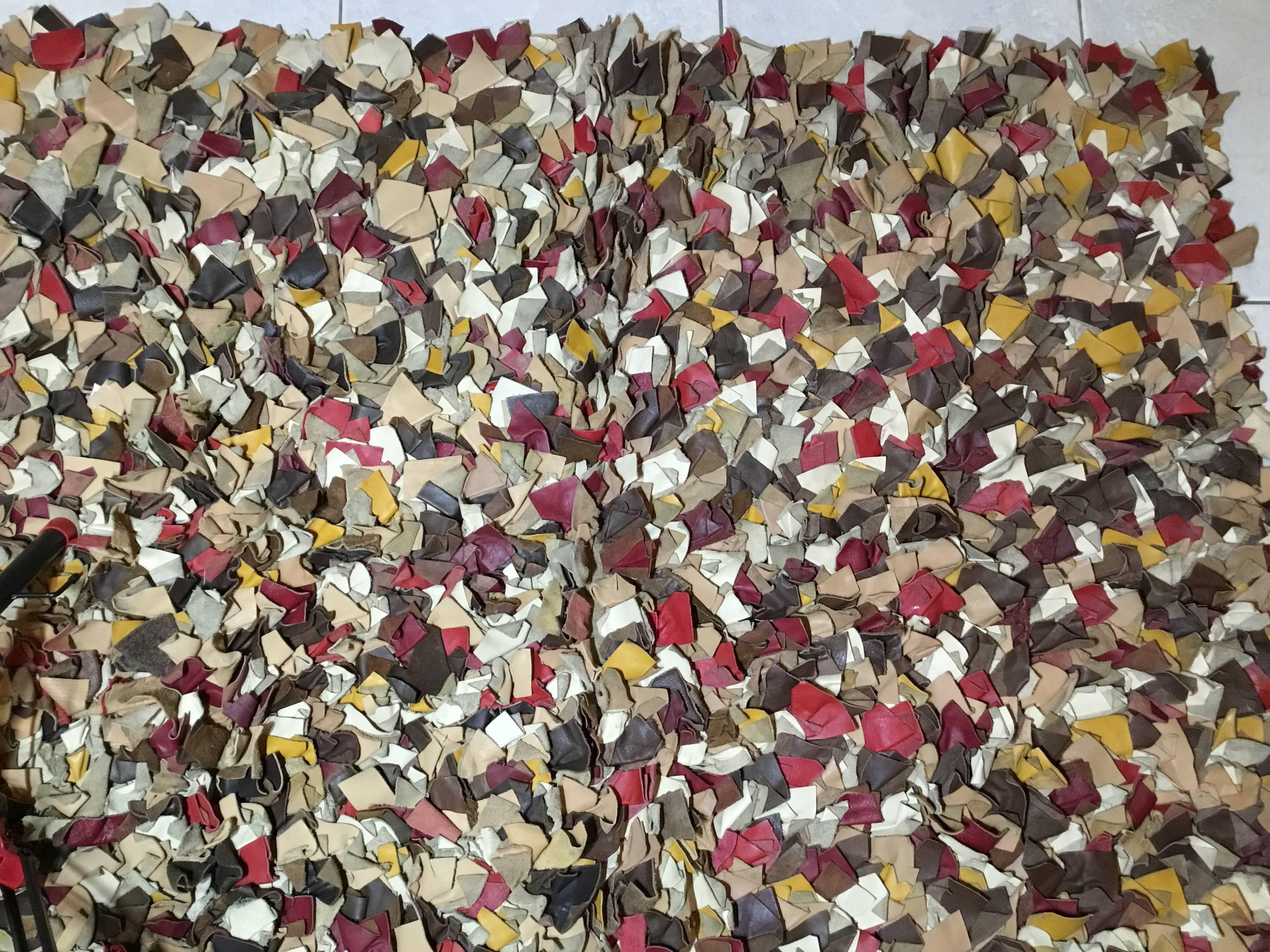 Scandinavia Patchwork Leather Rug In Good Condition In Delray Beach, FL