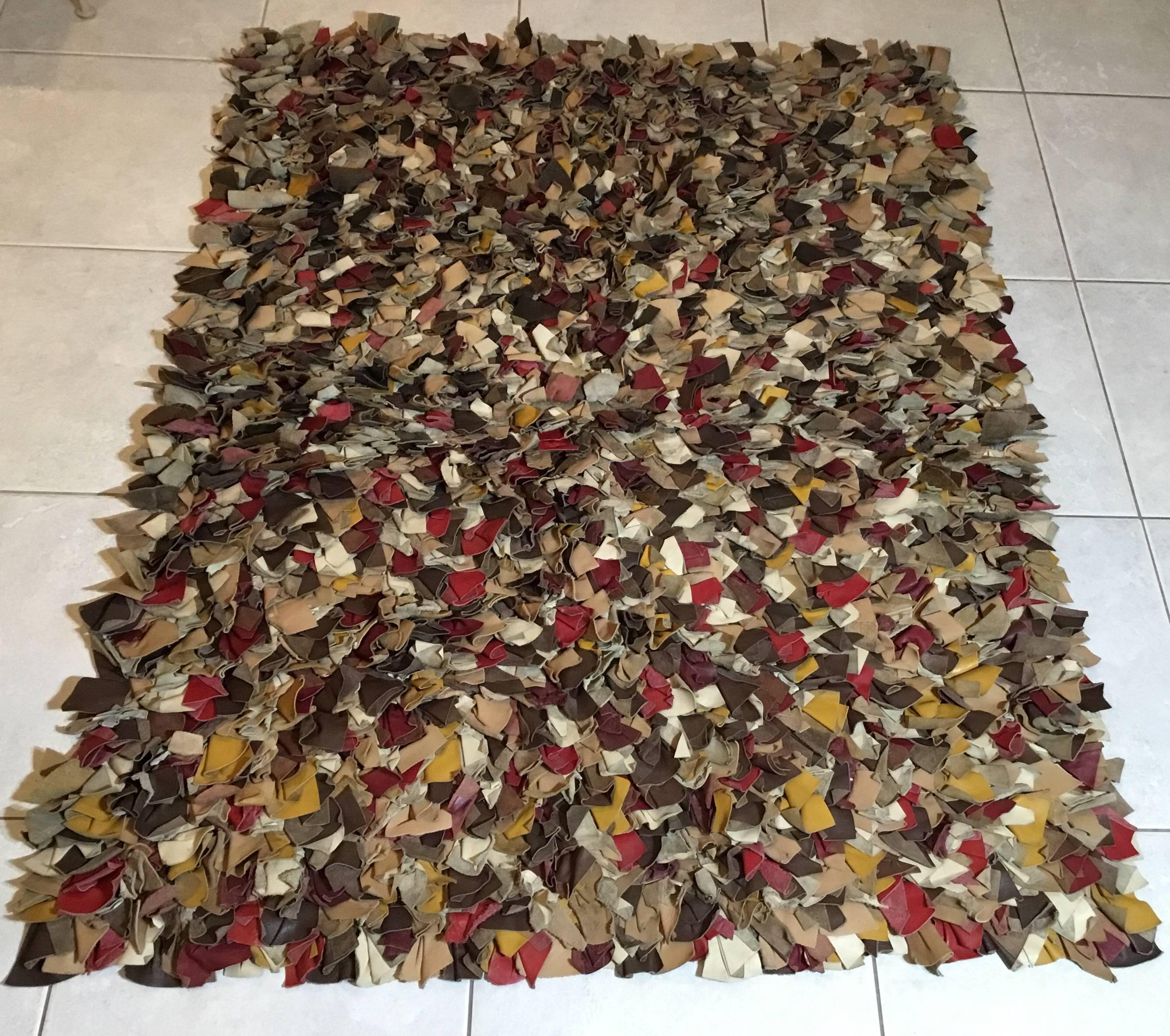 Scandinavia Patchwork Leather Rug 3