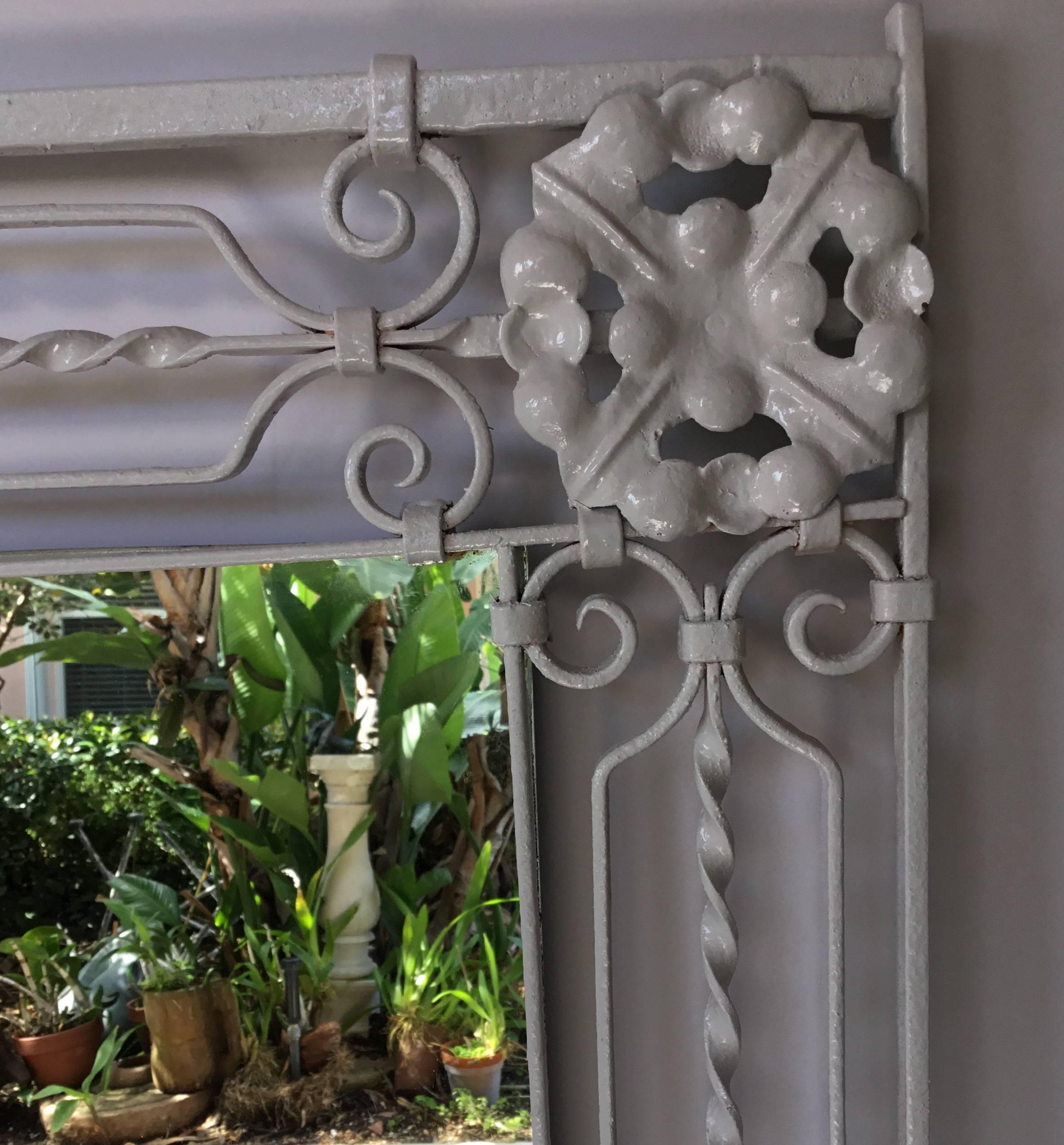 Elegant Hand Twisted Wrought Iron Mirror In Excellent Condition For Sale In Delray Beach, FL