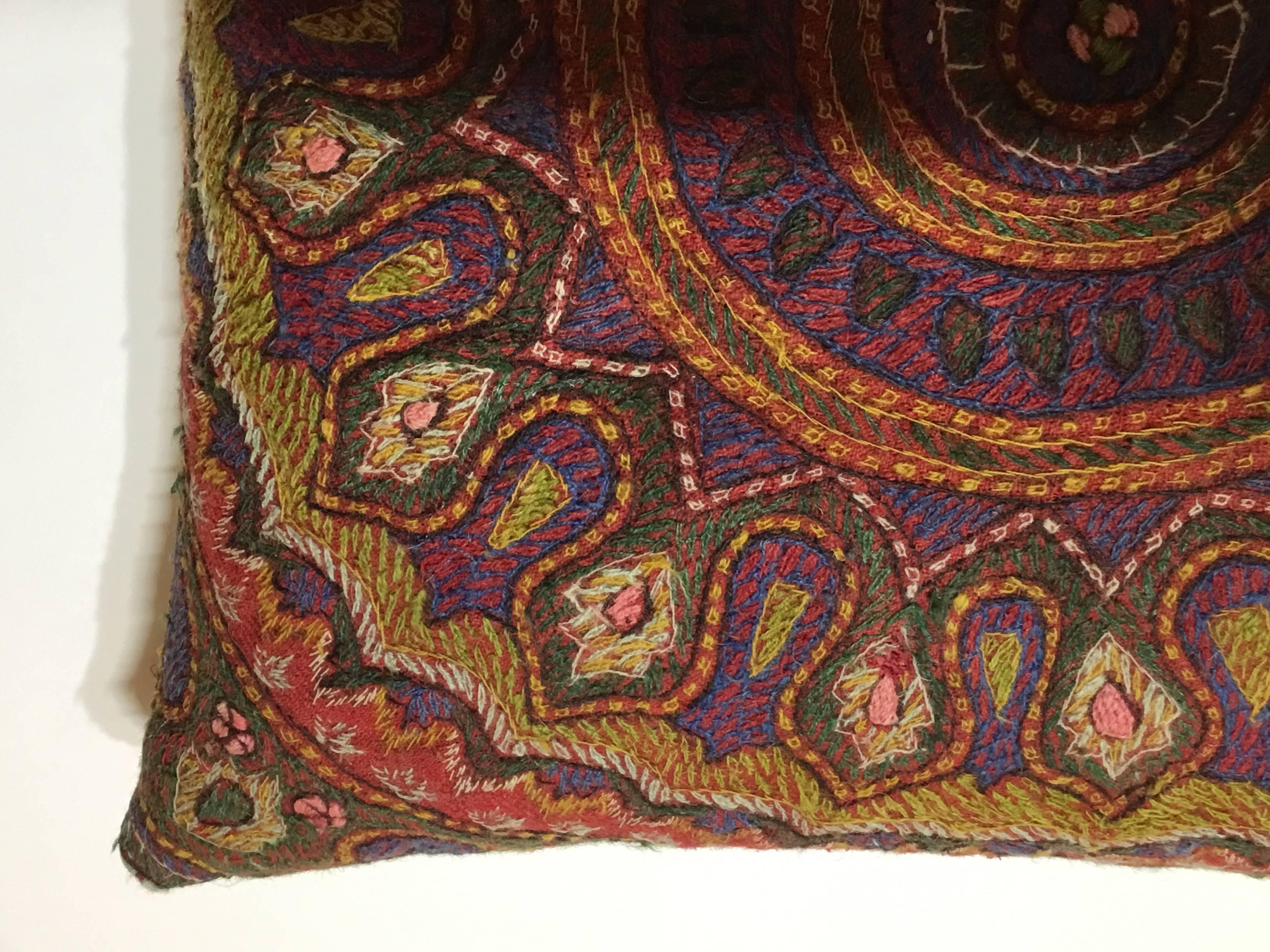 Wool Hand Embroidery Persian Suzani Pillow
