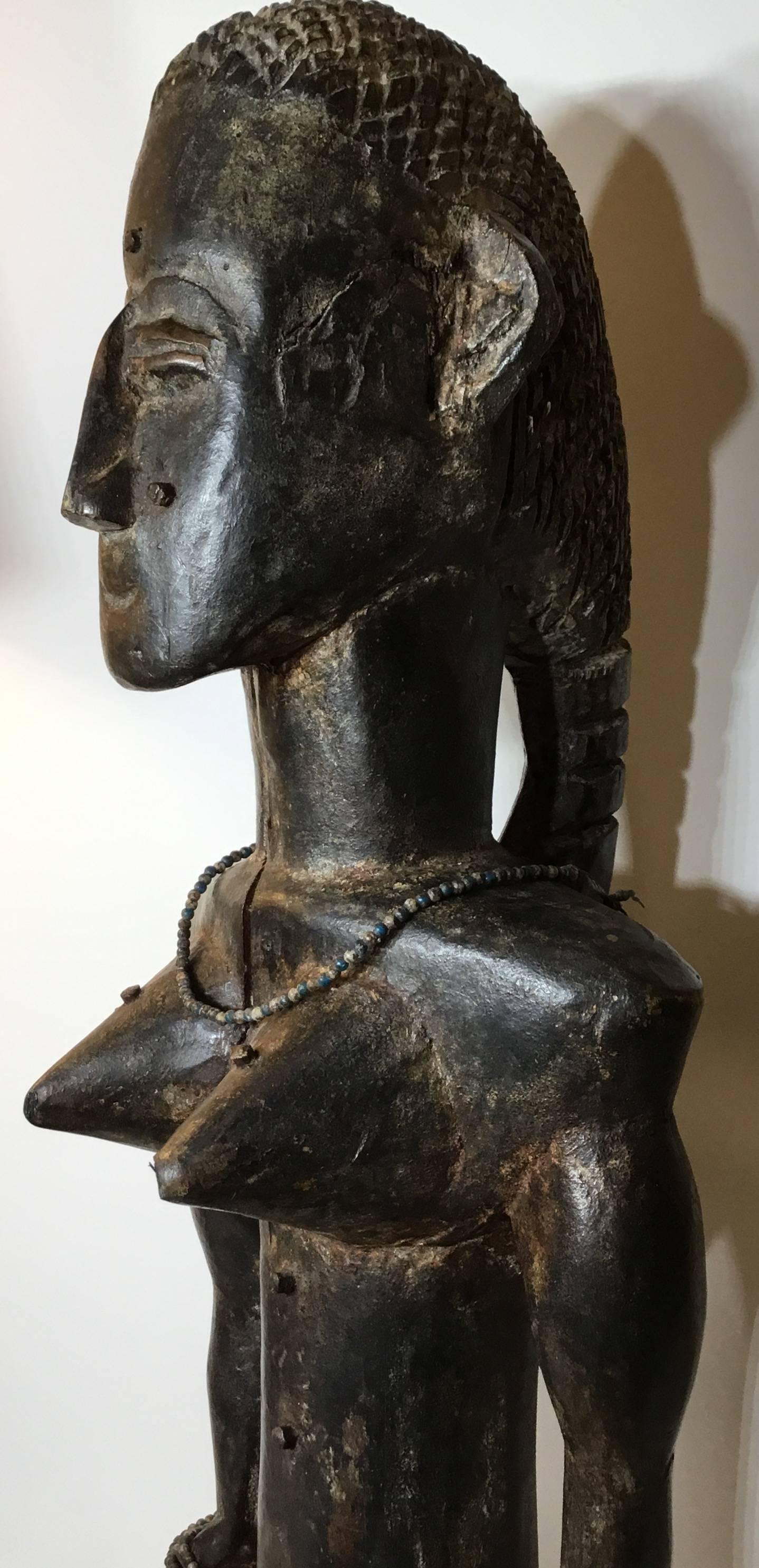 Male Warrior Figure from the Ivory Coast In Good Condition In Delray Beach, FL