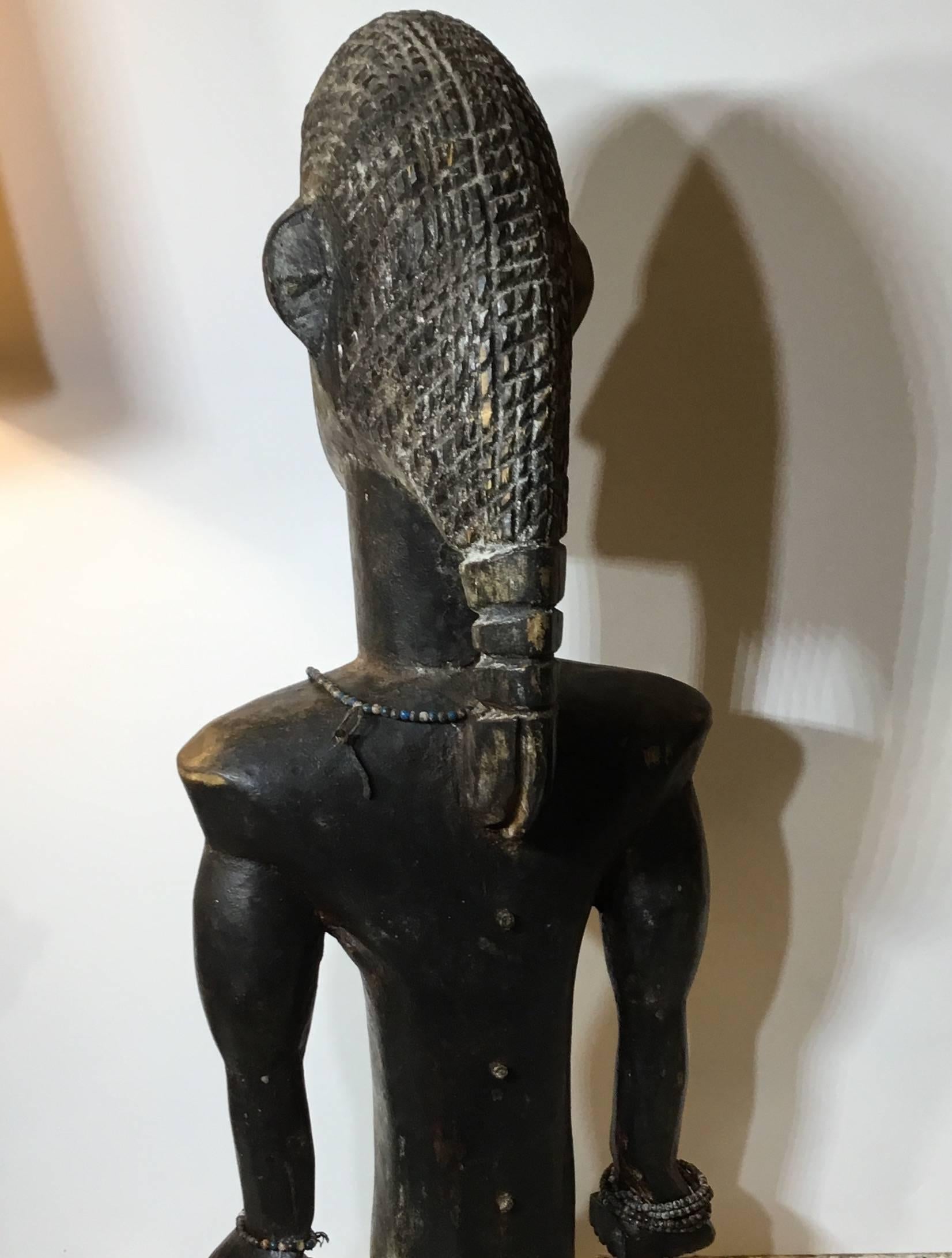 Steel Male Warrior Figure from the Ivory Coast