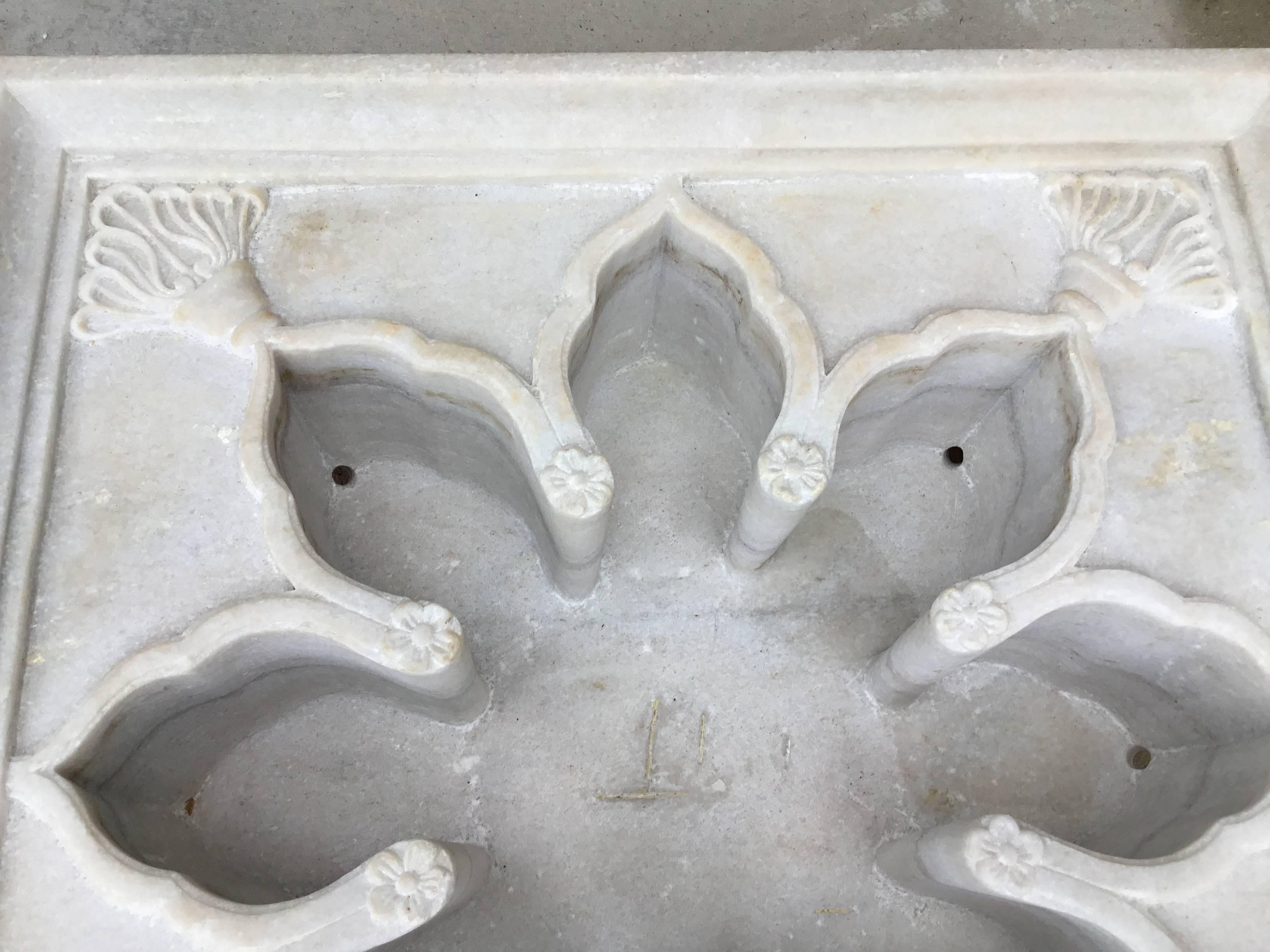 Vintage Carved Marble Fountain or Planter For Sale 2
