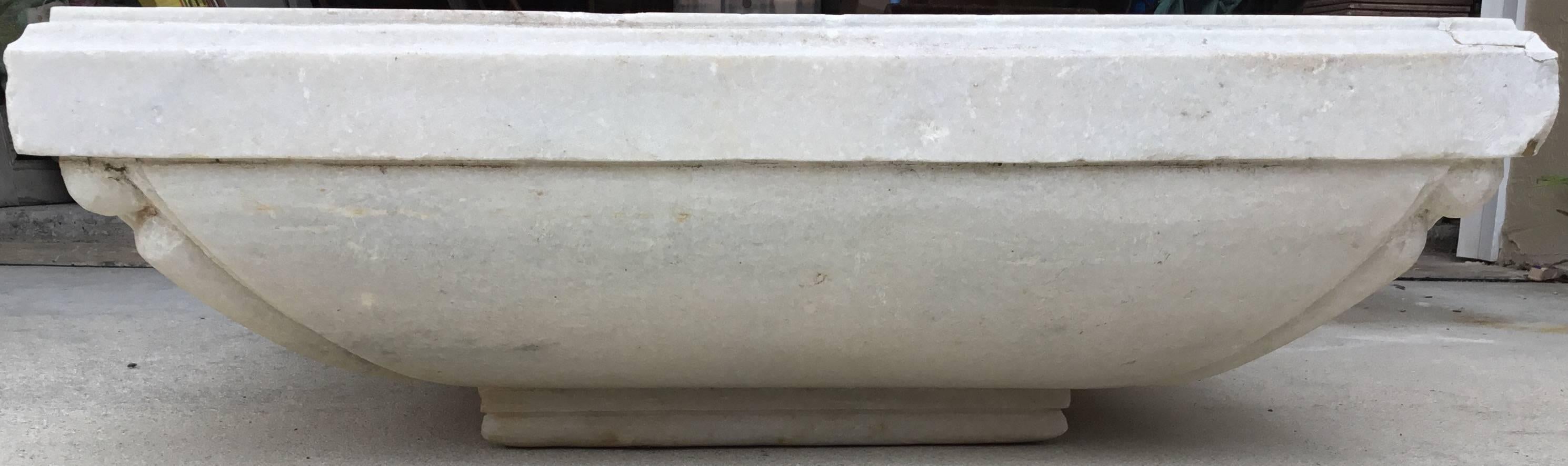 Vintage Carved Marble Fountain or Planter For Sale 3