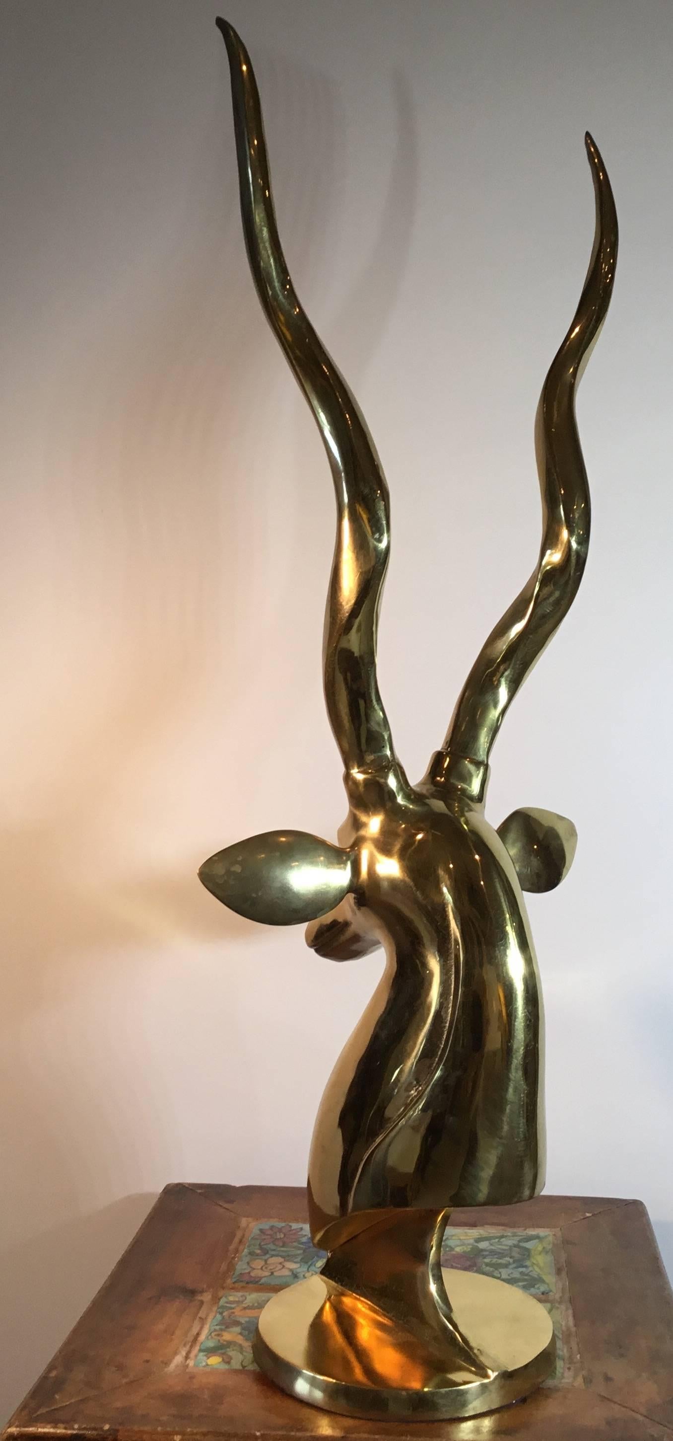 brass reindeer head