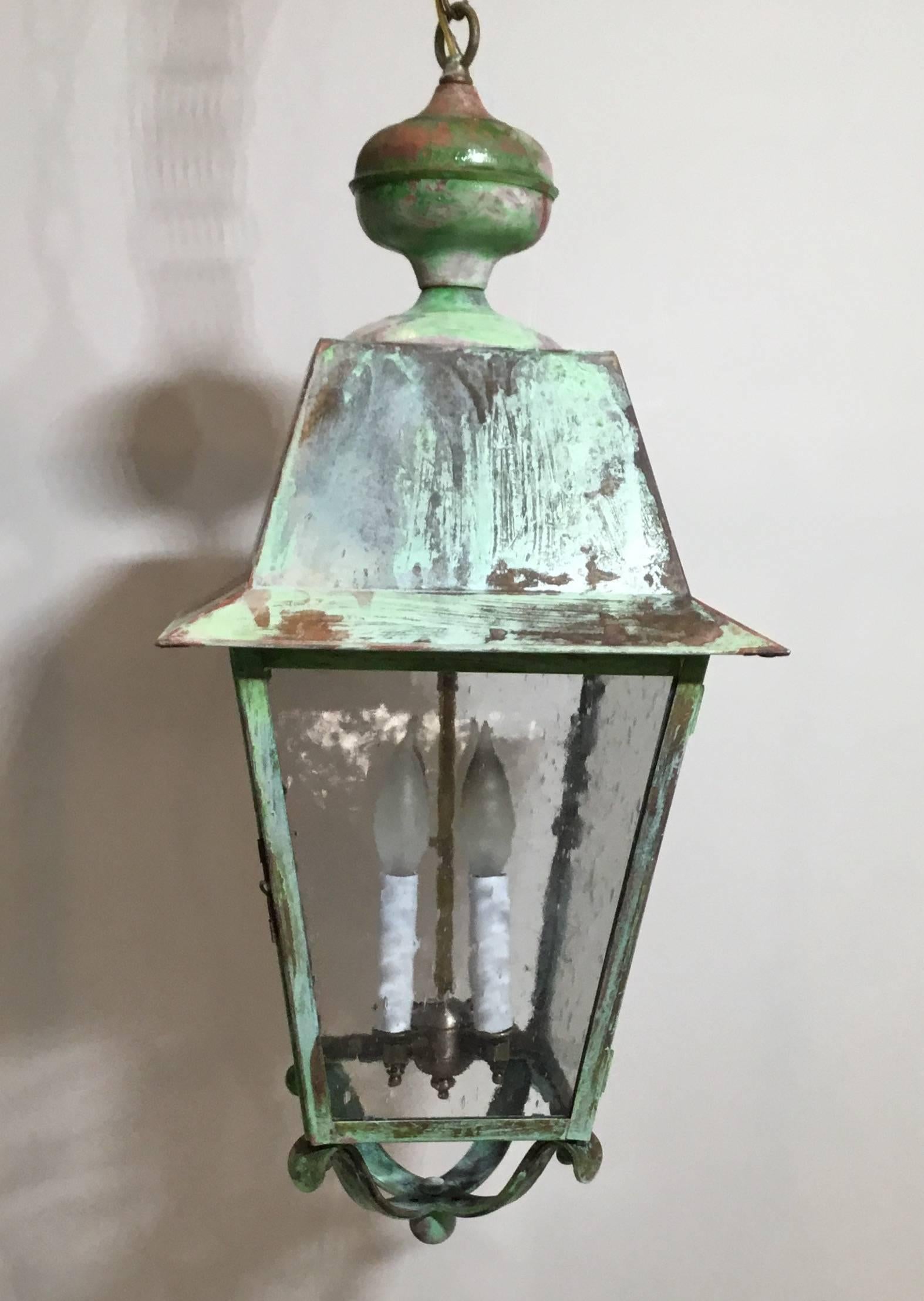 20th Century Vintage Hanging Copper Lantern