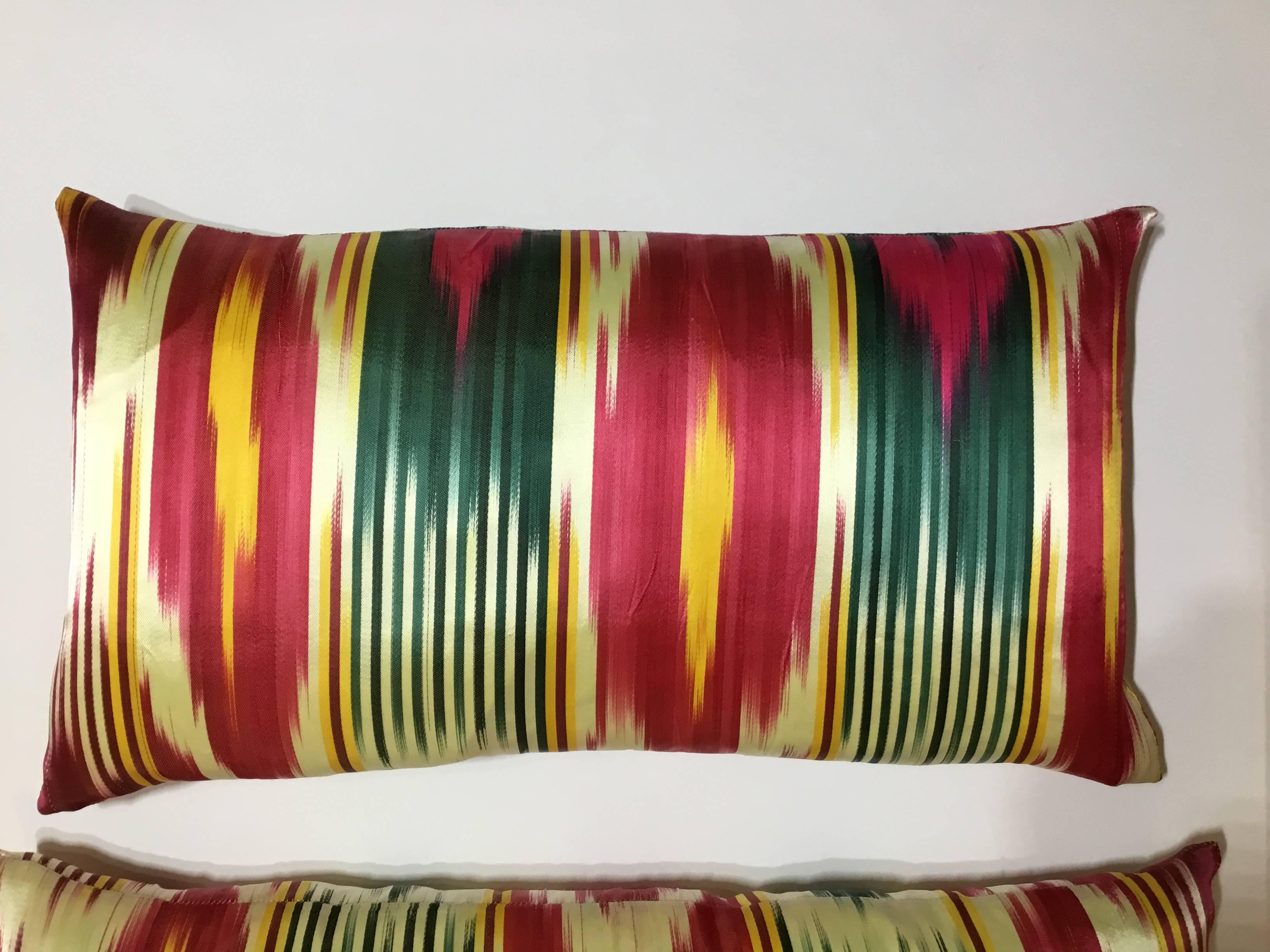 Pair of Vintage Silk Ikat Pillows 2