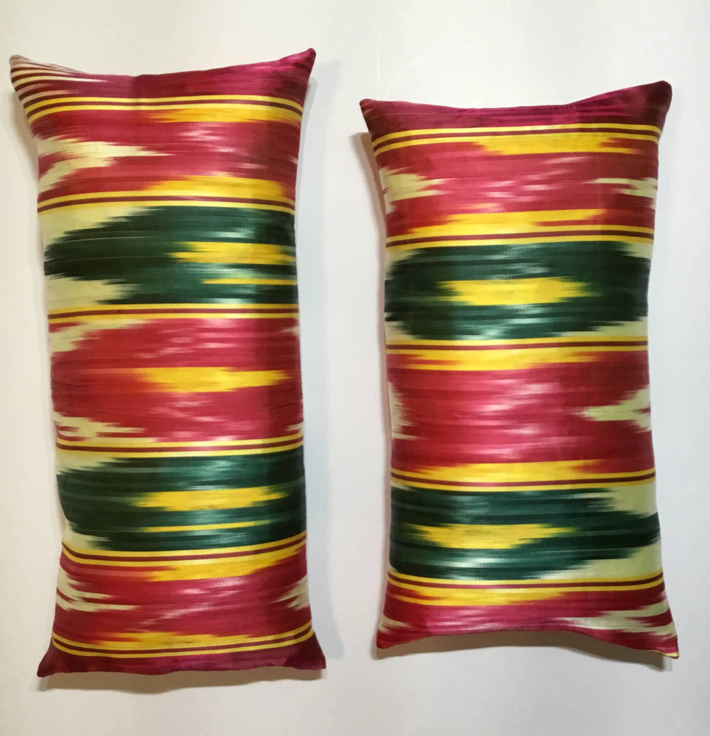 Pair of Vintage Silk Ikat Pillows 5